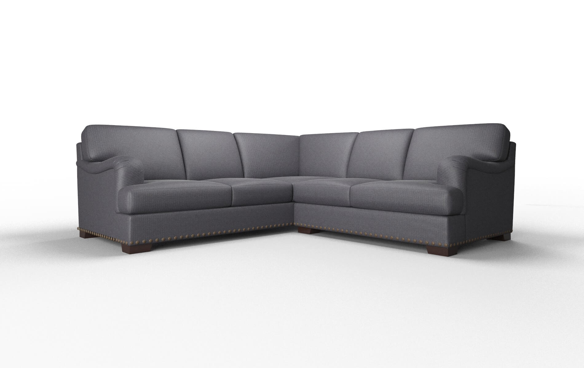 Brighton Parker Charcoal Sectional espresso legs 1