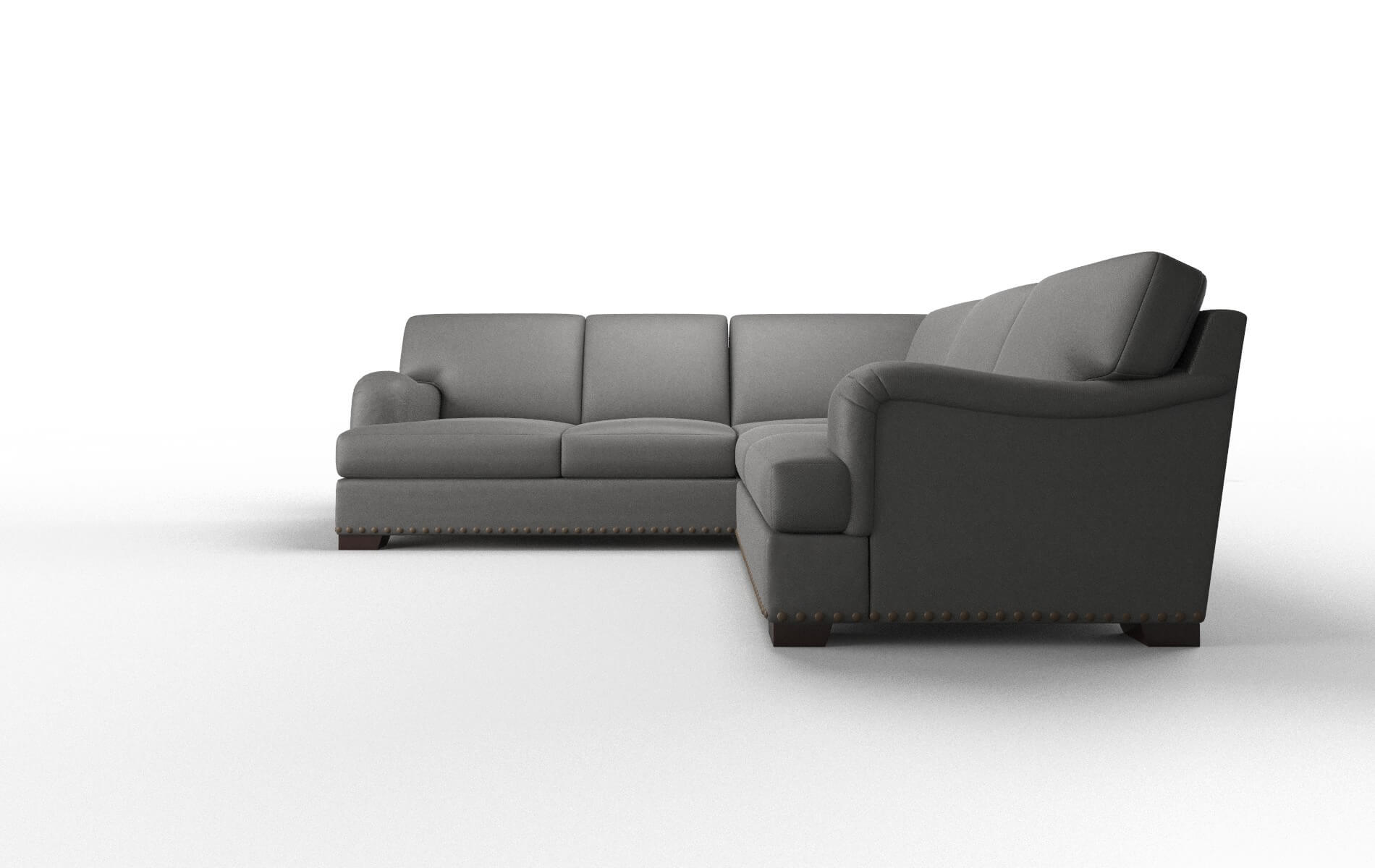 Brighton Rocket Charcoal Sectional espresso legs 5