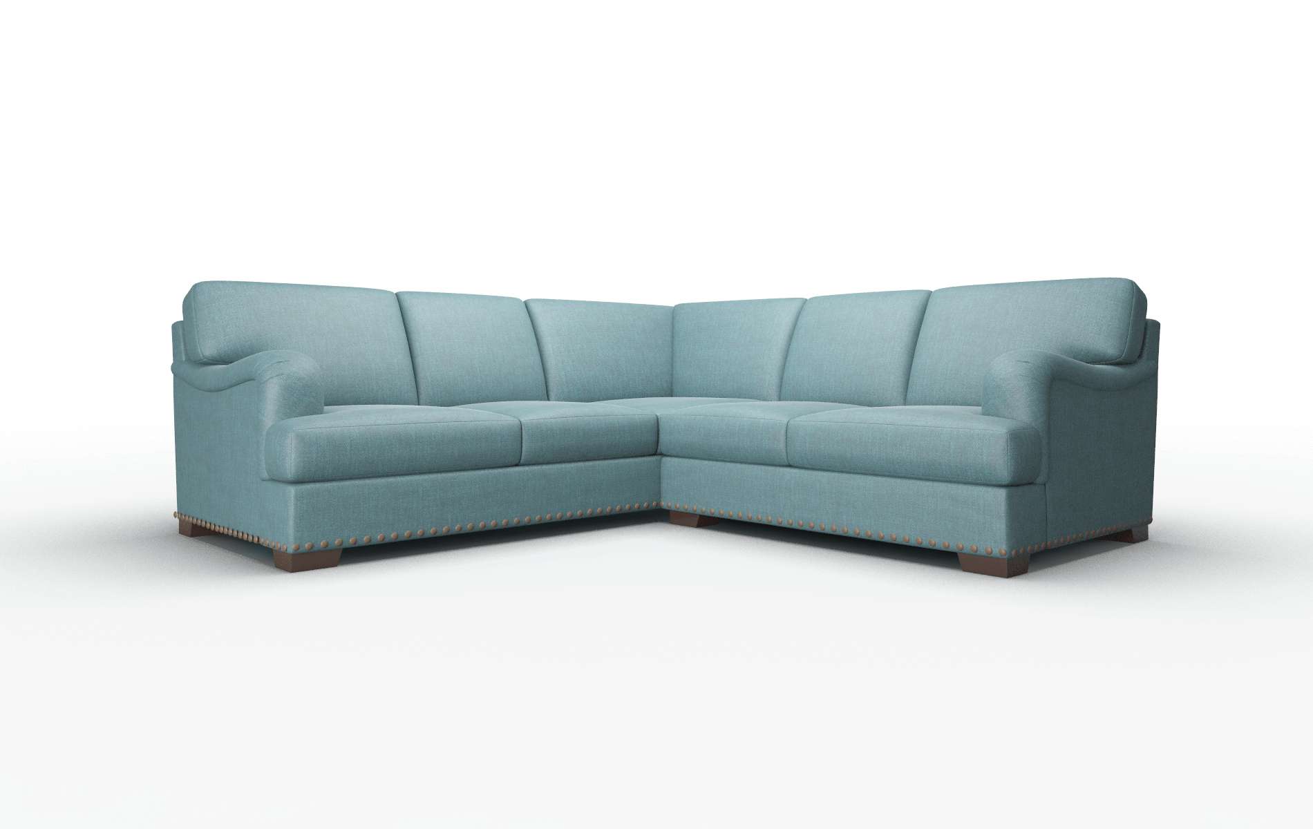 Brighton Simplex Blue_moon Sectional espresso legs 1