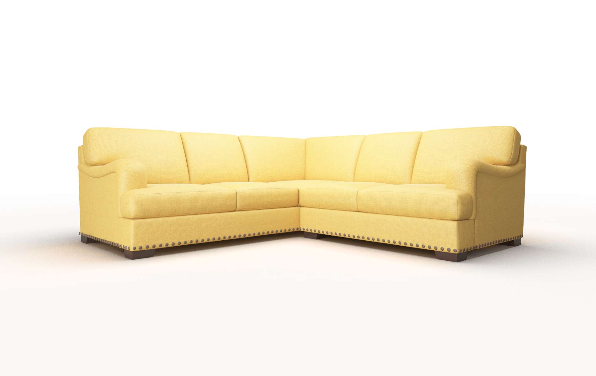 Brighton Tess Turmeric Sectional espresso legs 1