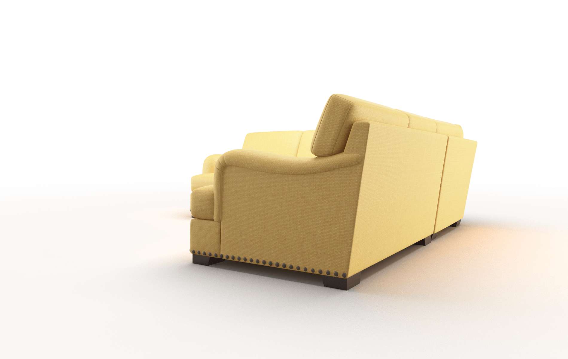 Brighton Tess Turmeric Sectional espresso legs 4