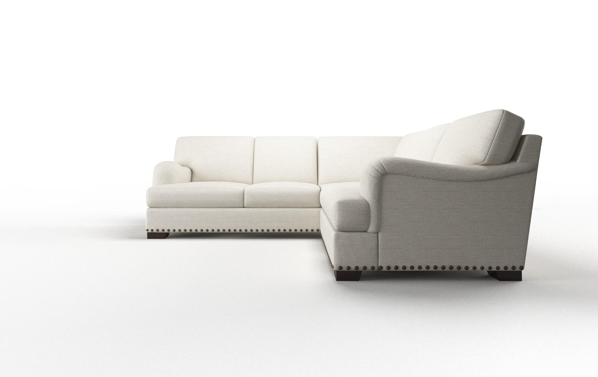 Brighton Venus Cream Sectional espresso legs 5