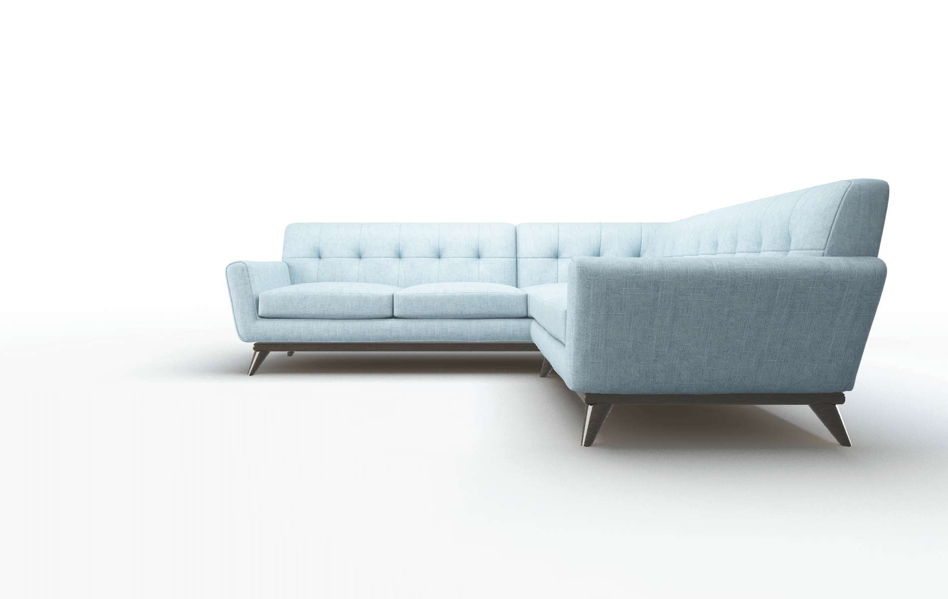 Brussels Atlas Turquoise Sectional espresso legs