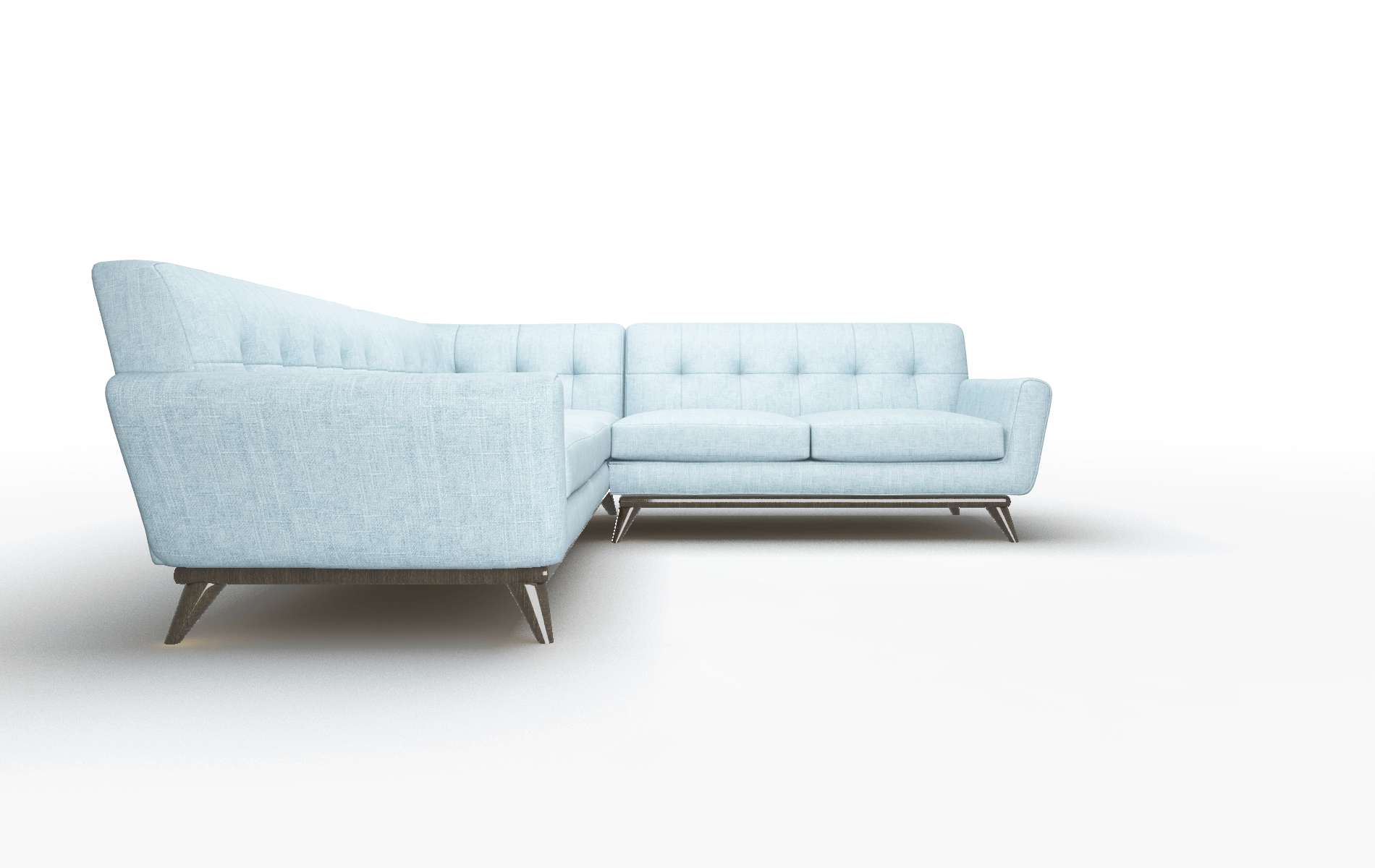 Brussels Atlas Turquoise Sectional espresso legs 3