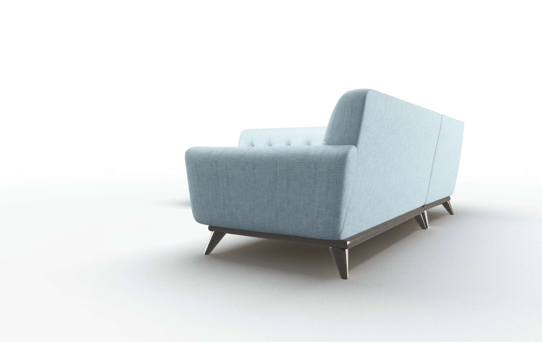 Brussels Atlas Turquoise Sectional espresso legs 4