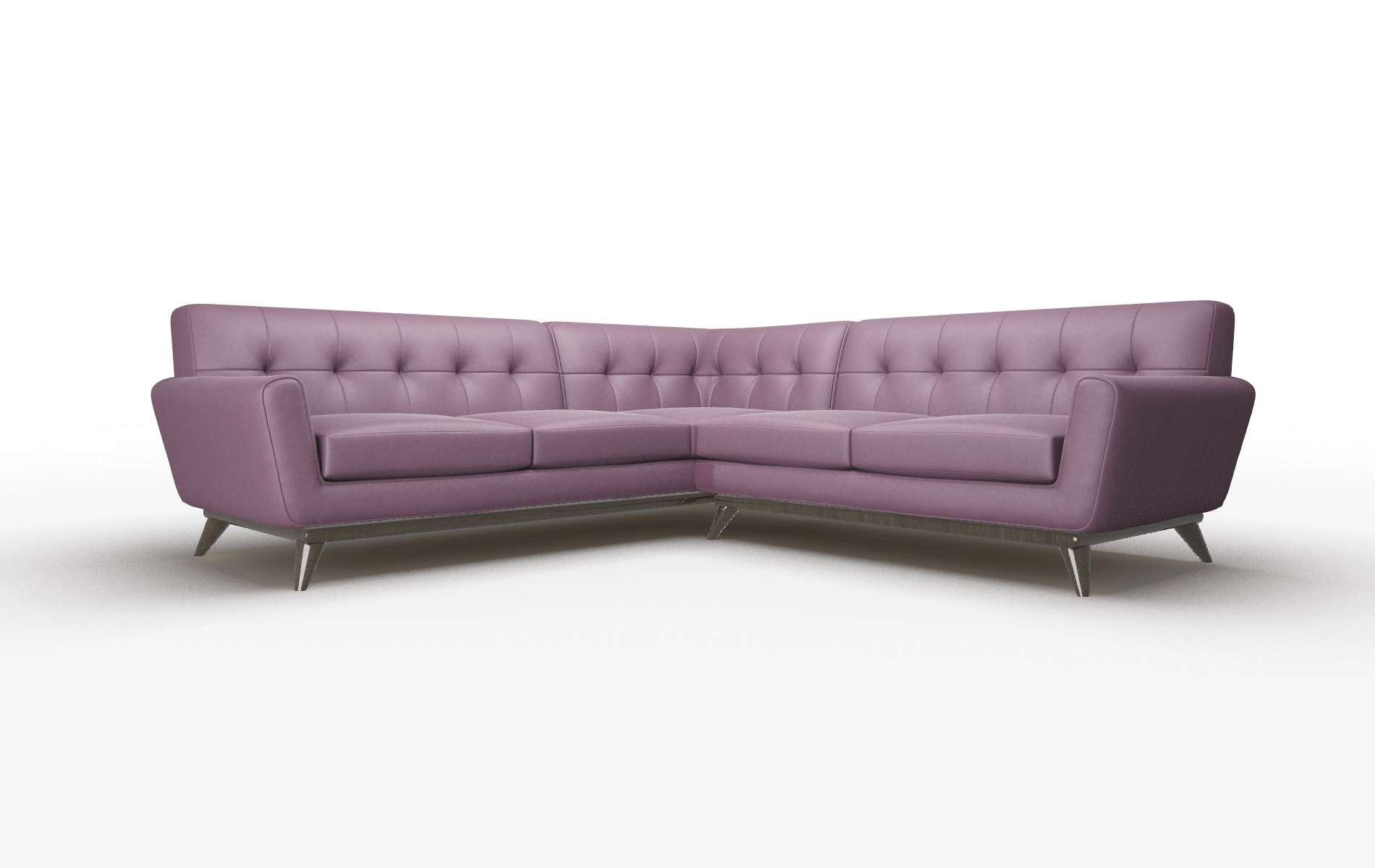 Brussels Bella Aubergine Sectional espresso legs 2