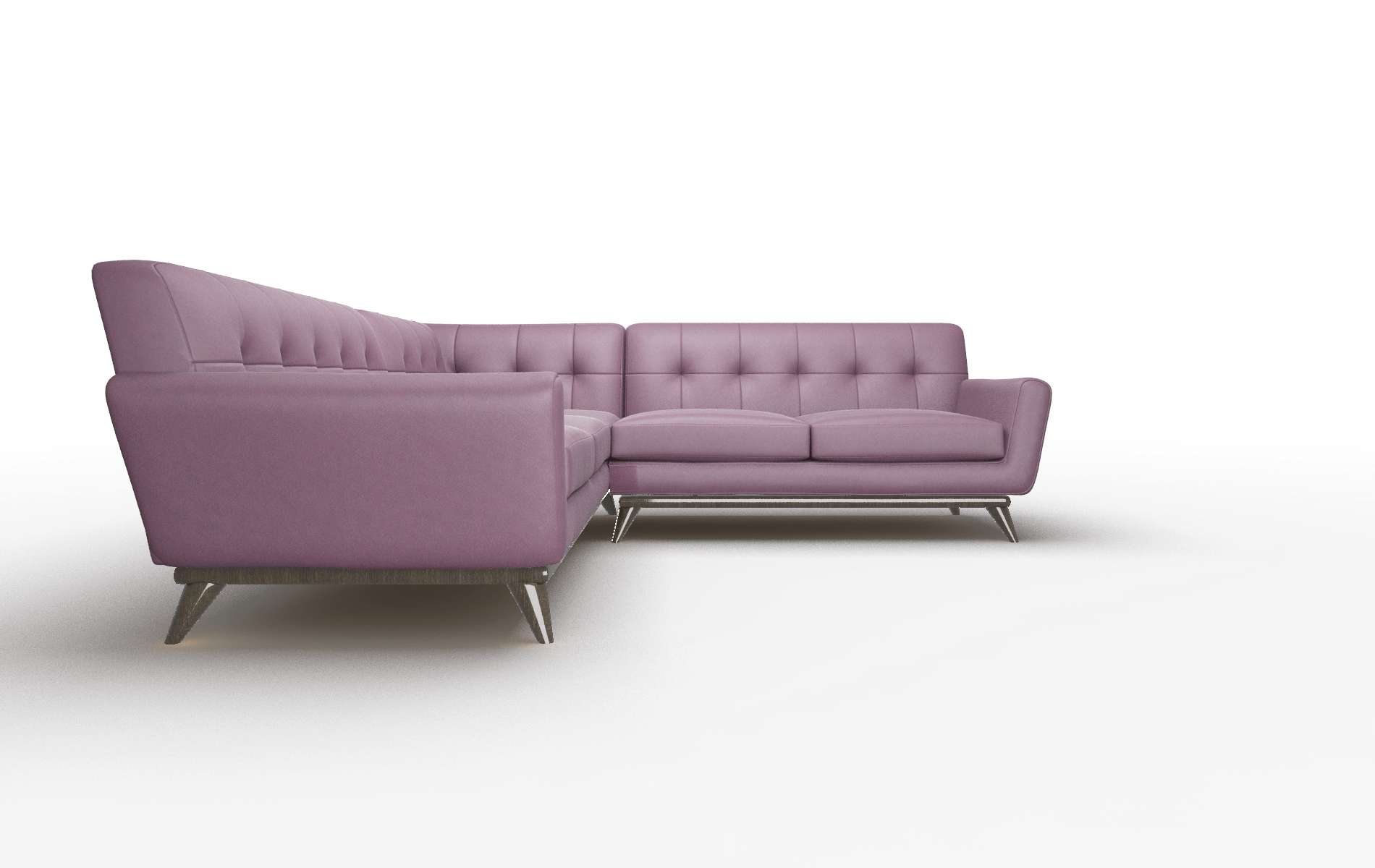 Brussels Bella Aubergine Sectional espresso legs 3
