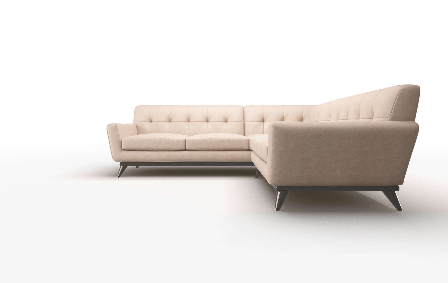 Brussels Bella Cocoa Sectional espresso legs 1