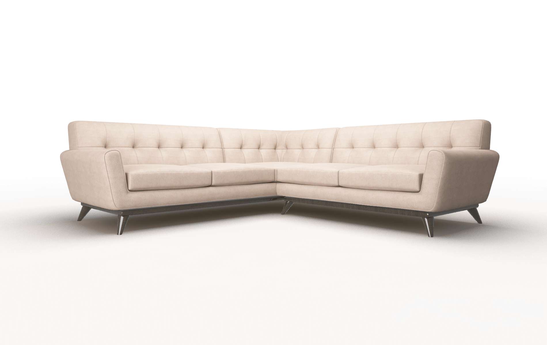 Brussels Bella Pewter Sectional espresso legs 2