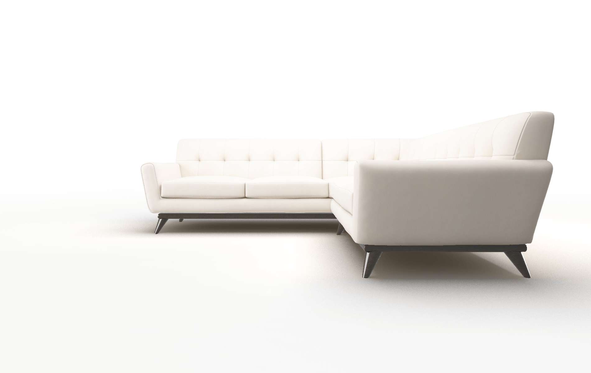 Brussels Blanche Milky Sectional espresso legs 1