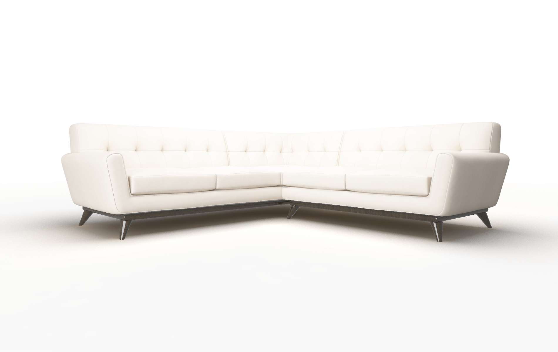 Brussels Blanche Milky Sectional espresso legs 2