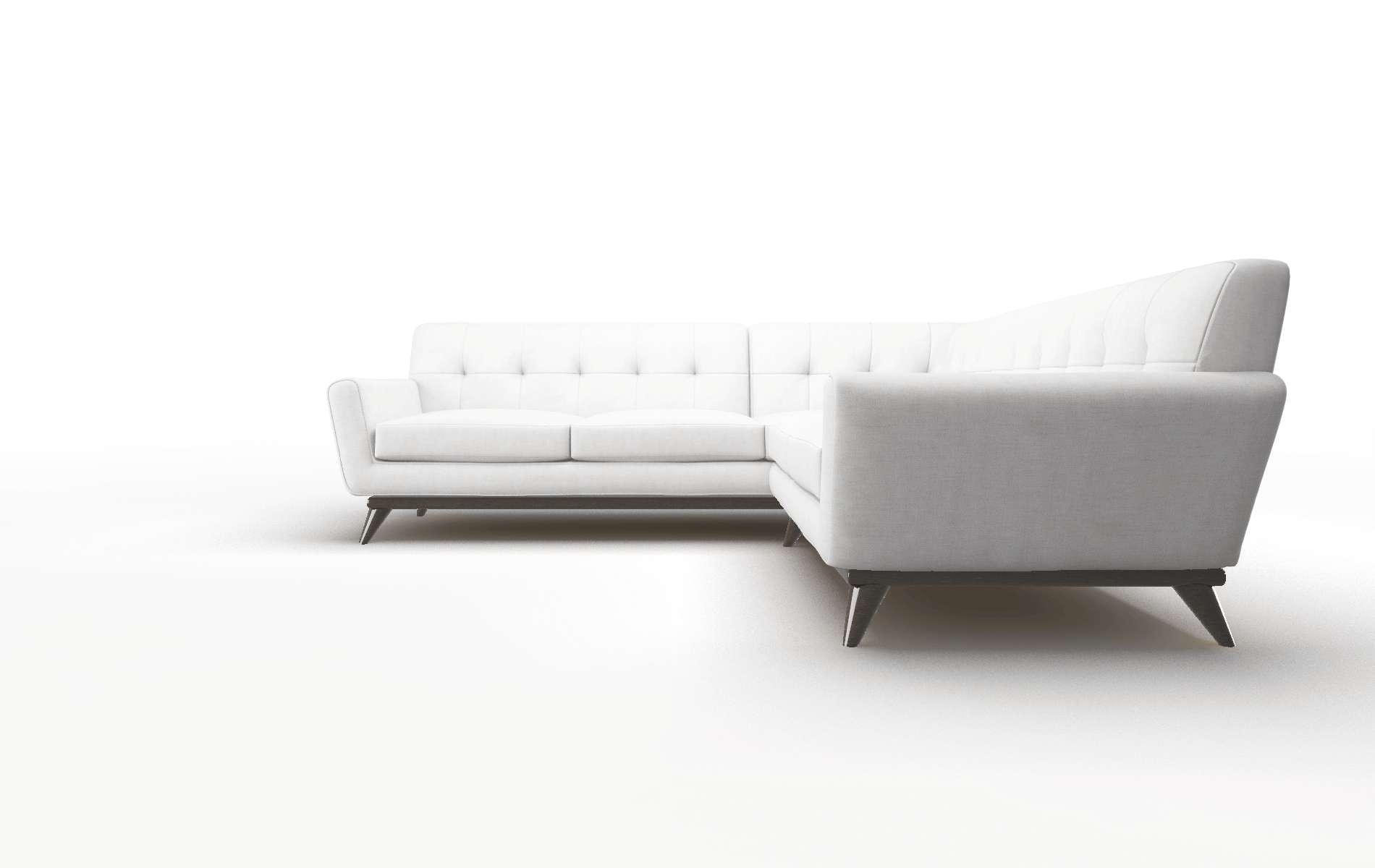 Brussels Catalina Ivory Sectional espresso legs