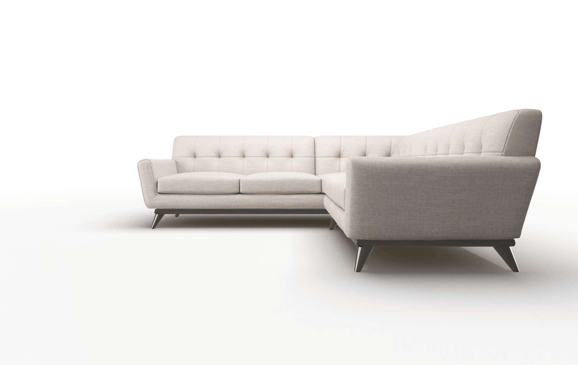 Brussels Clyde Dolphin Sectional espresso legs