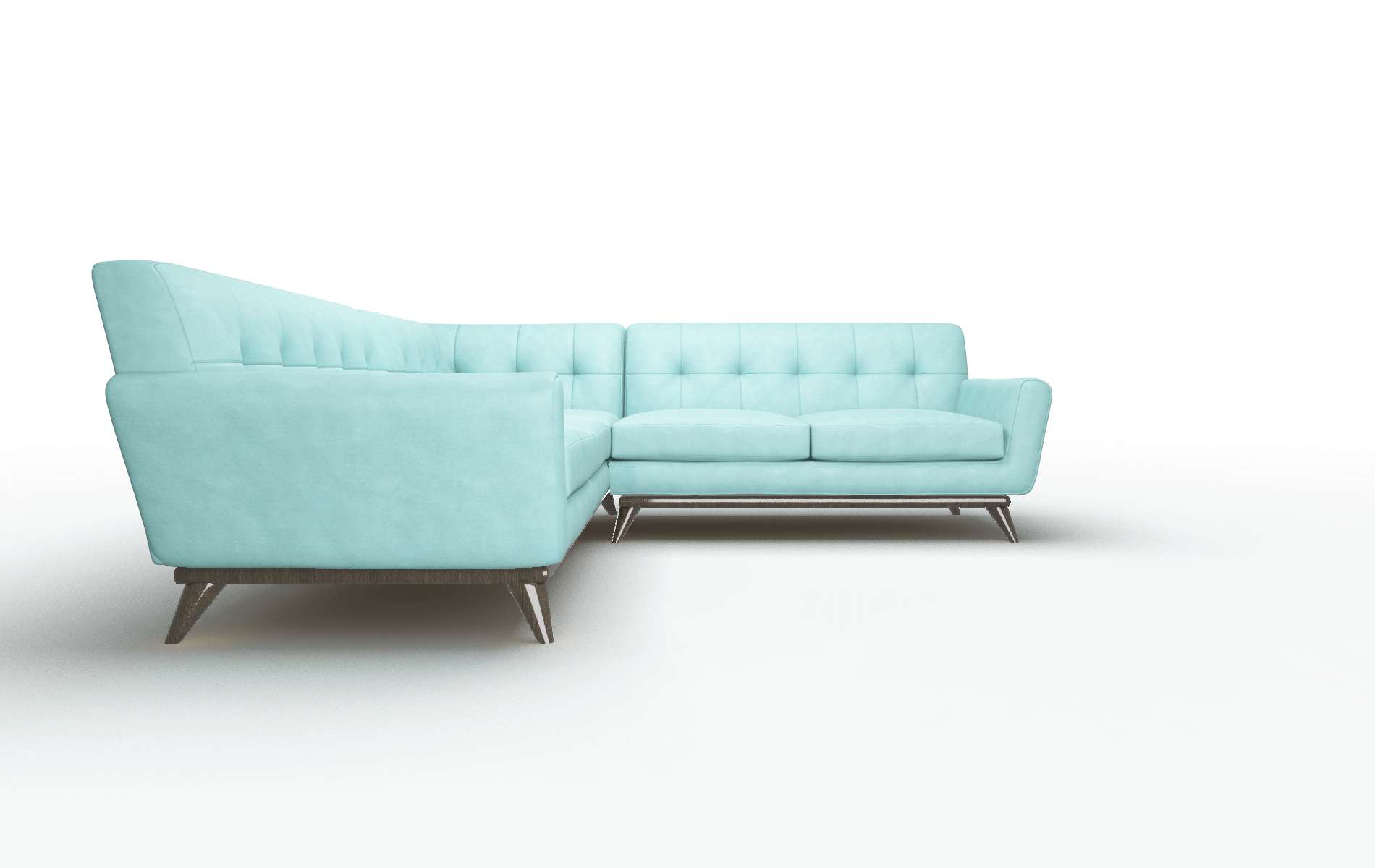 Brussels Curious Turquoise Sectional espresso legs 3