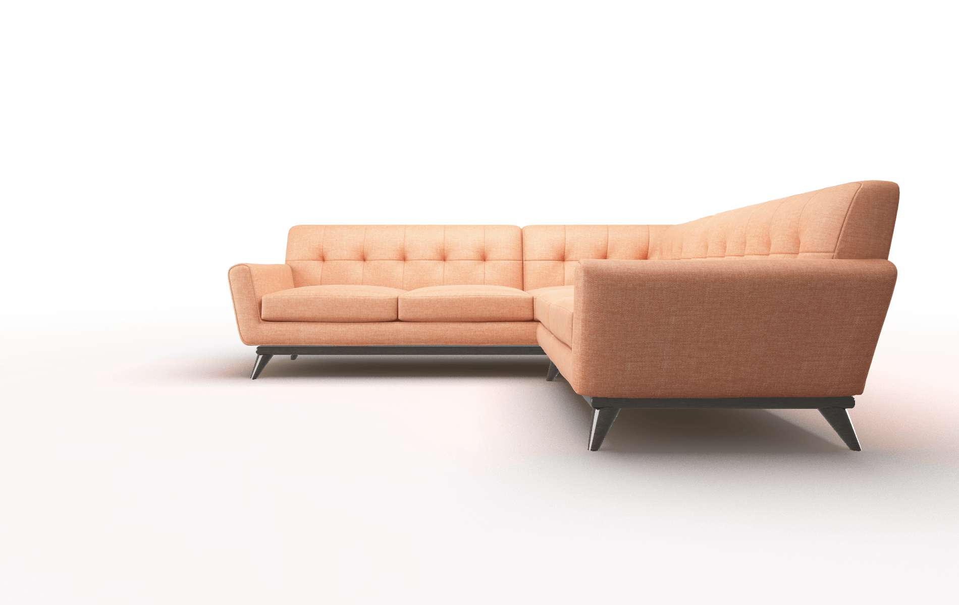 Brussels Durham Tangerine Sectional espresso legs 1