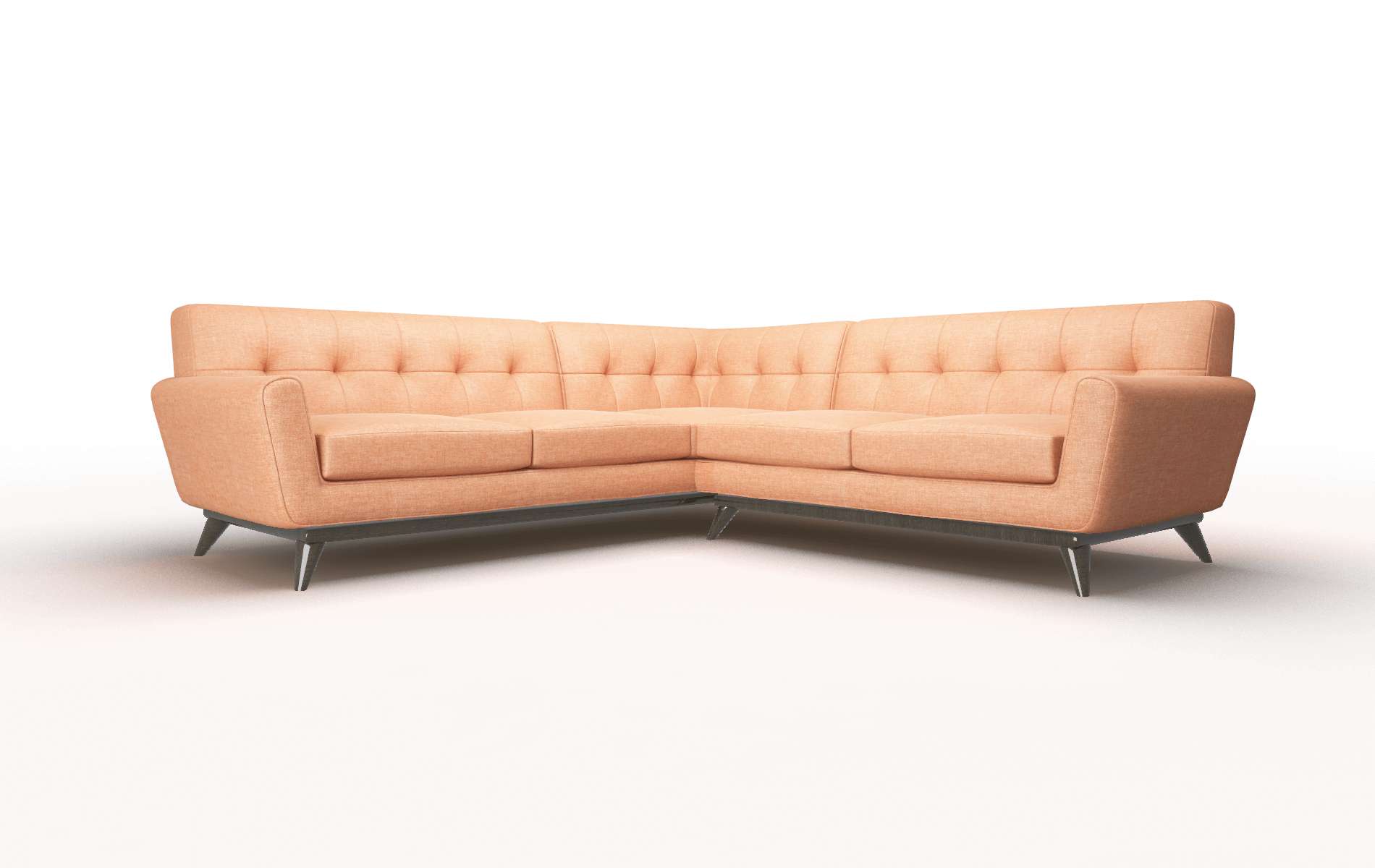Brussels Durham Tangerine Sectional espresso legs 2