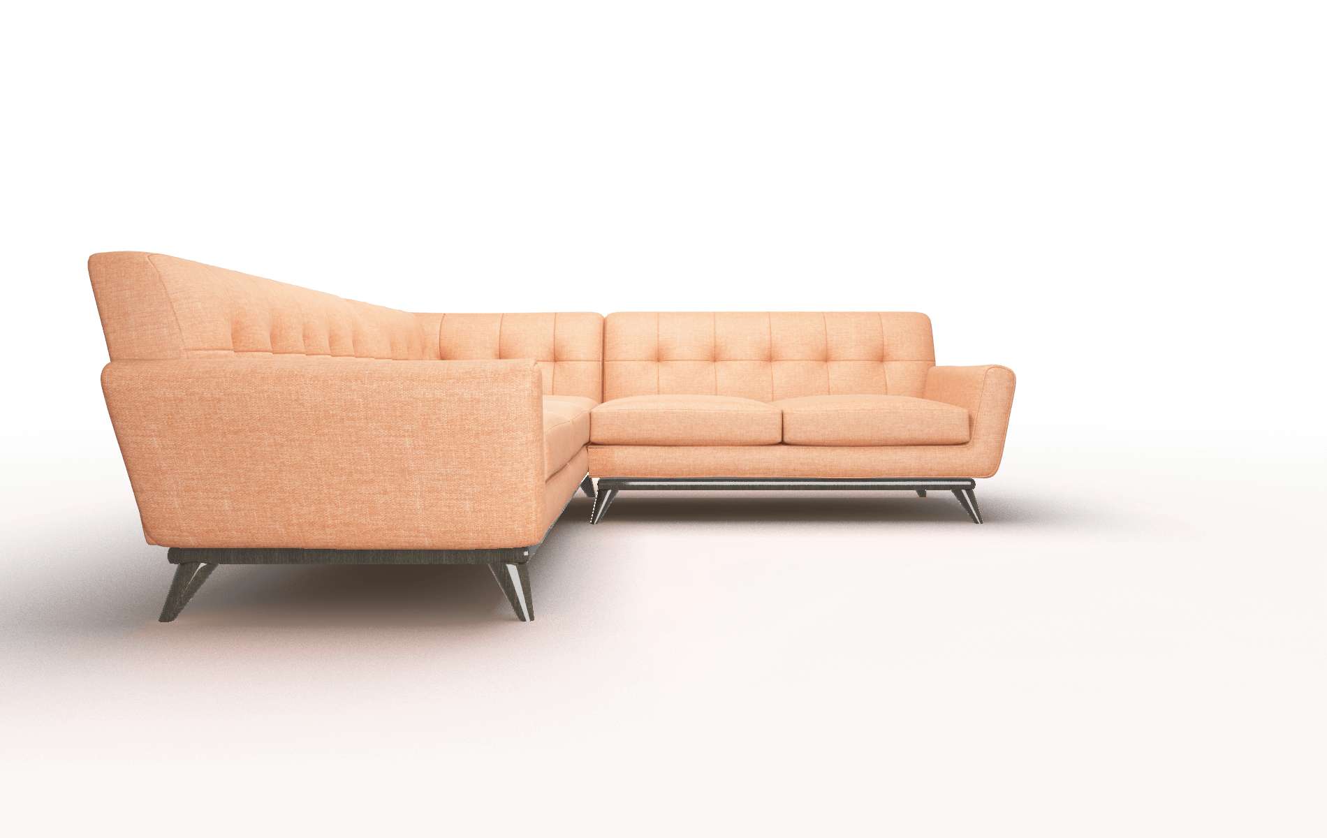 Brussels Durham Tangerine Sectional espresso legs 3