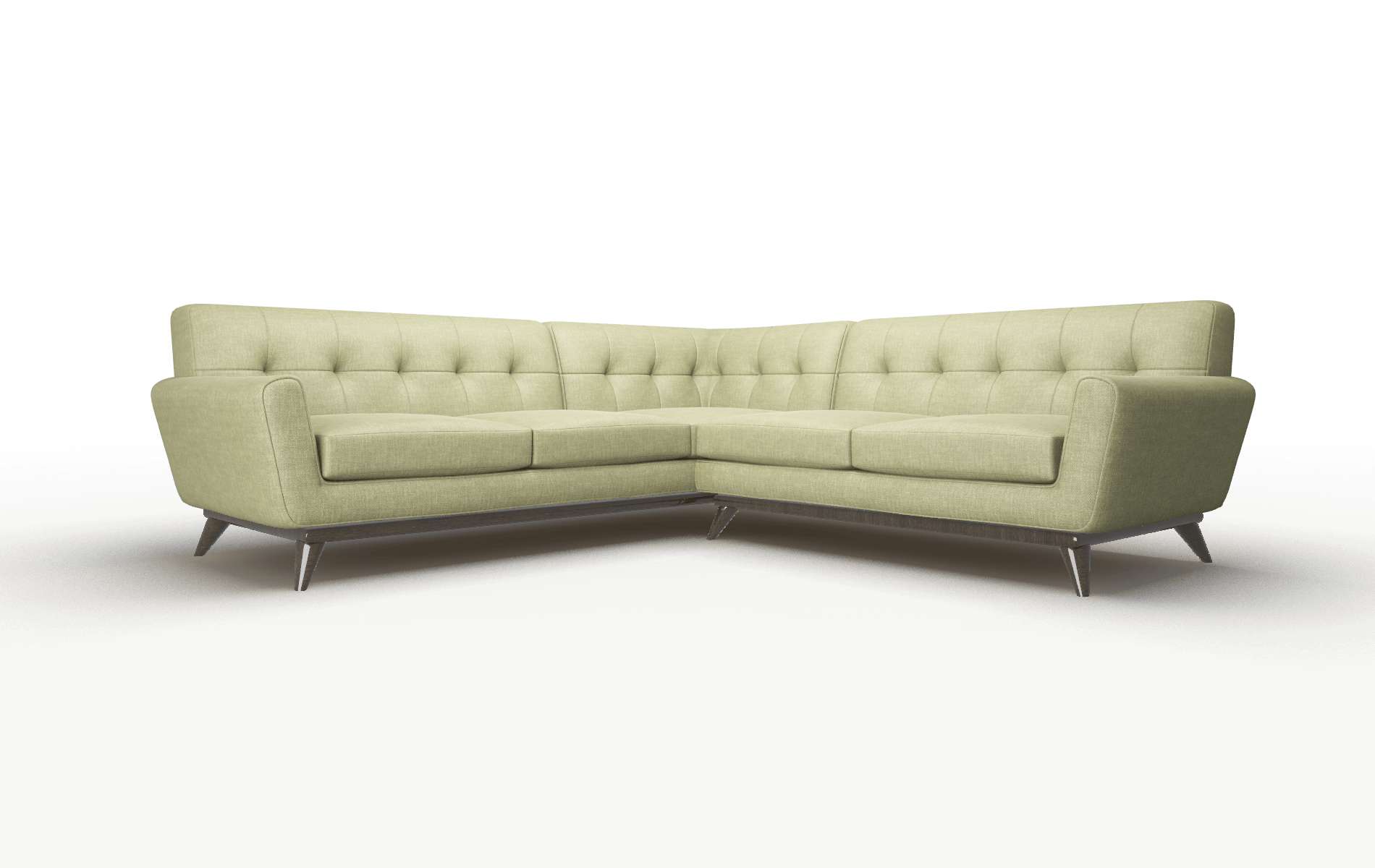 Brussels Rocket Evergreen Sectional espresso legs 2