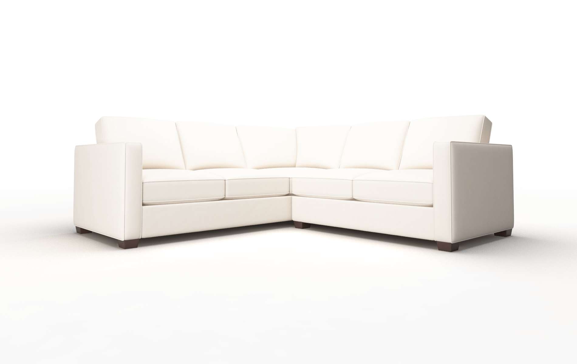 Calgary Blanche Milky Sectional espresso legs 1