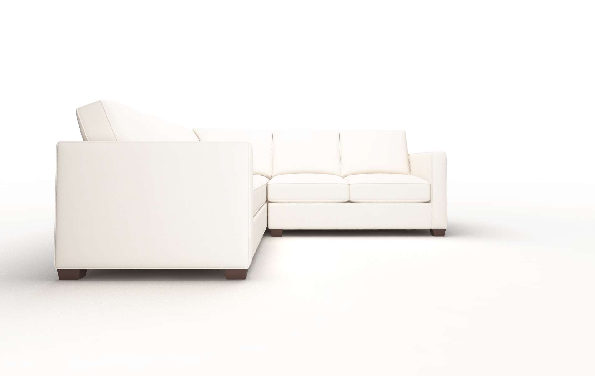 Calgary Blanche Milky Sectional espresso legs 2