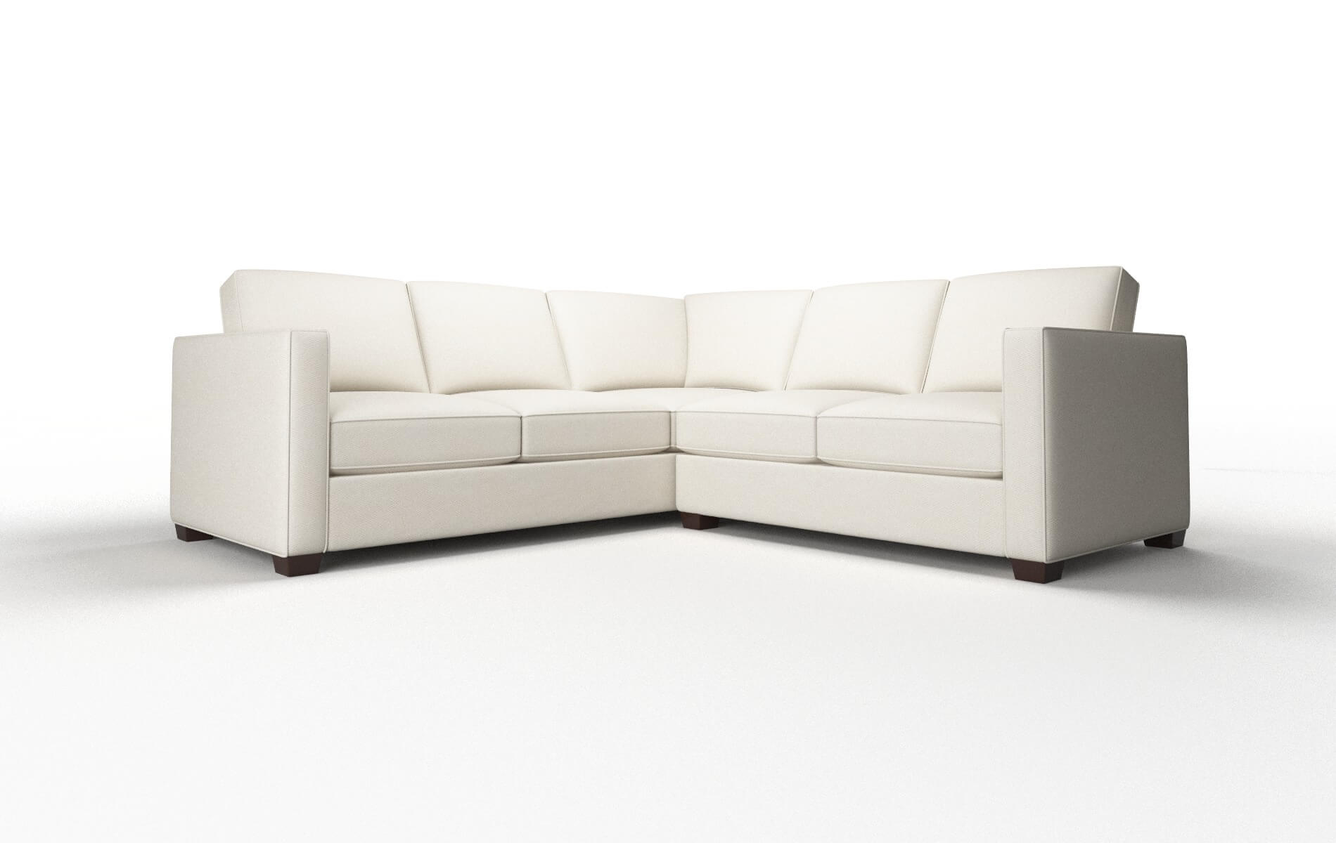 Calgary Bungalow Ivory Sectional espresso legs 1