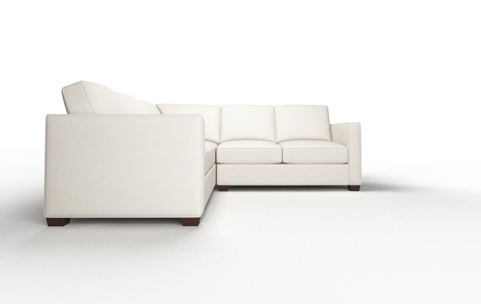 Calgary Bungalow Ivory Sectional espresso legs 2