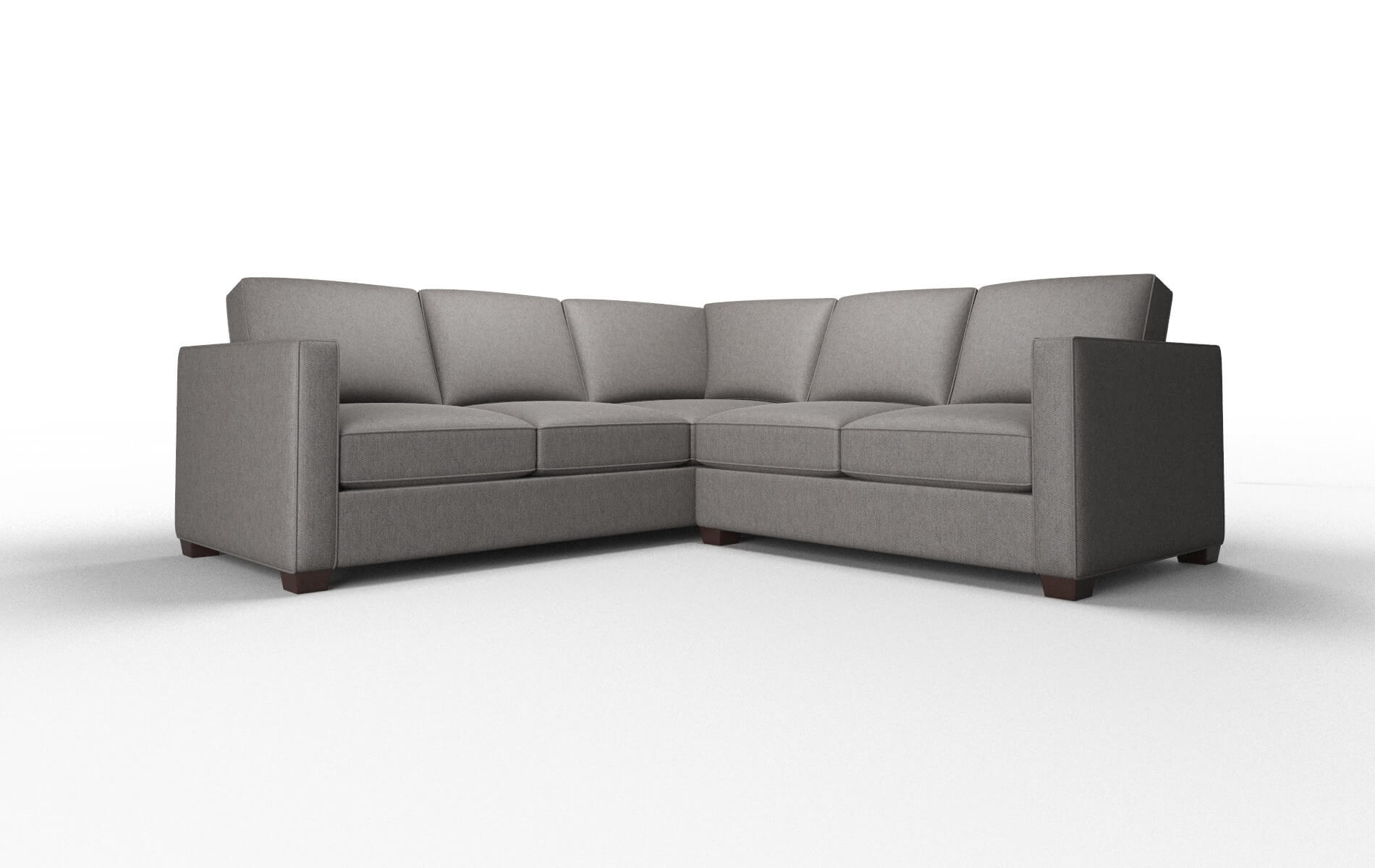 Calgary Cosmo Charcoal Sectional espresso legs 1