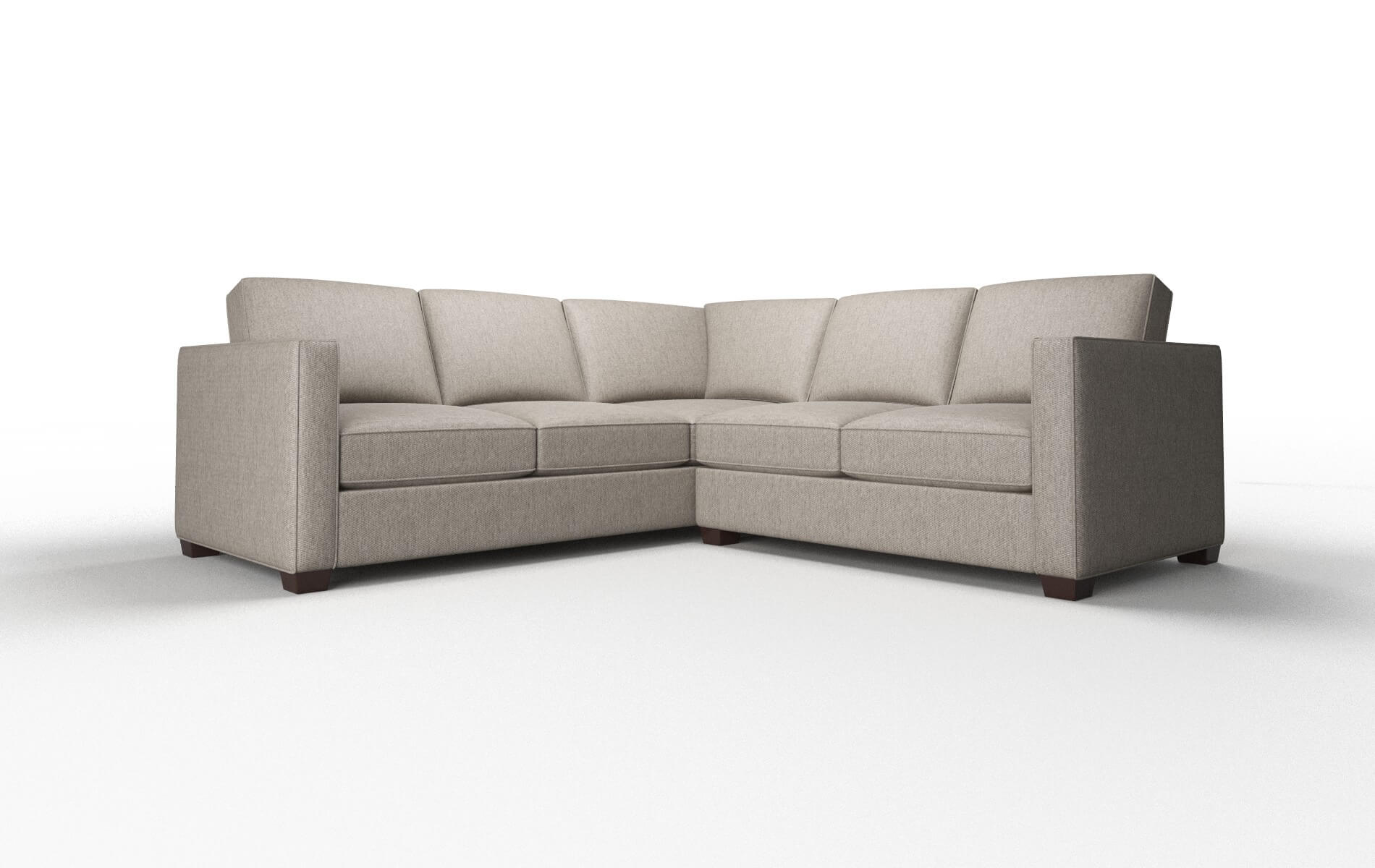 Calgary Cosmo Taupe Sectional espresso legs 1