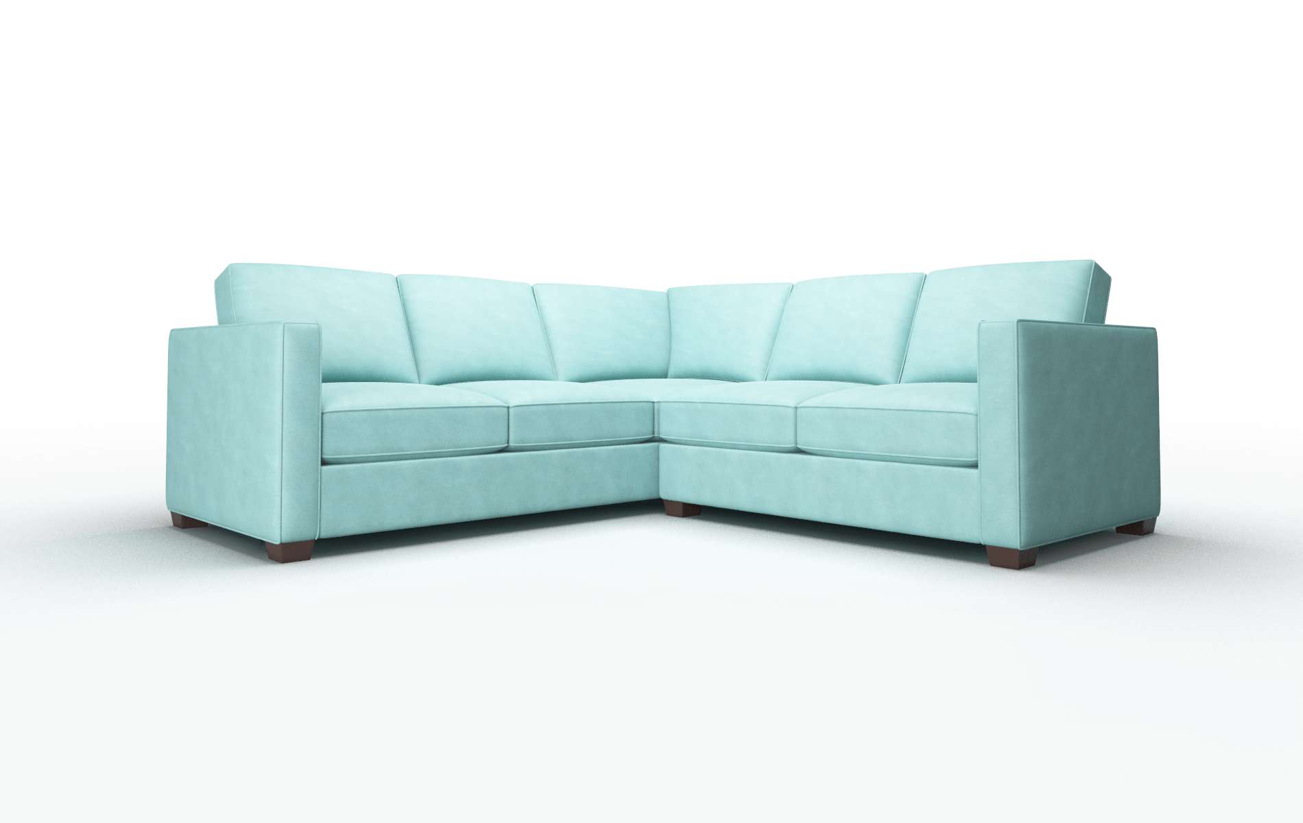 Calgary Curious Turquoise Sectional espresso legs 1