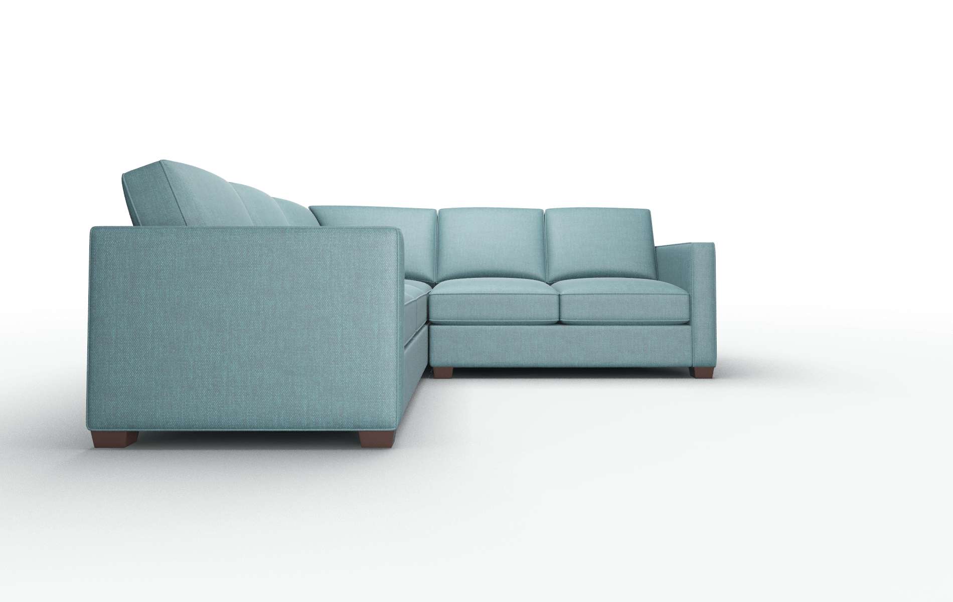 Calgary Elliot Teal Sectional espresso legs 2