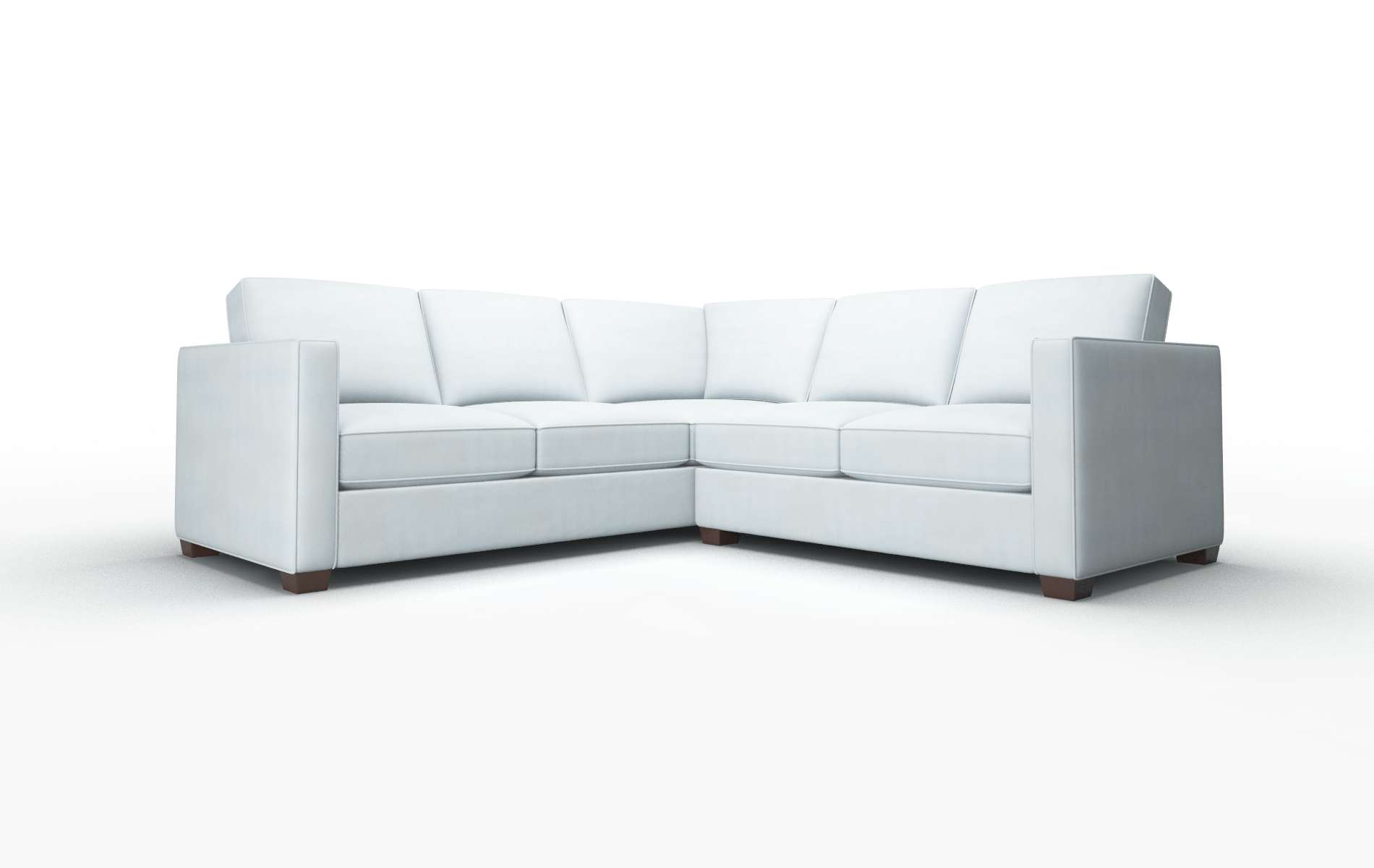 Calgary Hathaway Aqua Sectional espresso legs 1