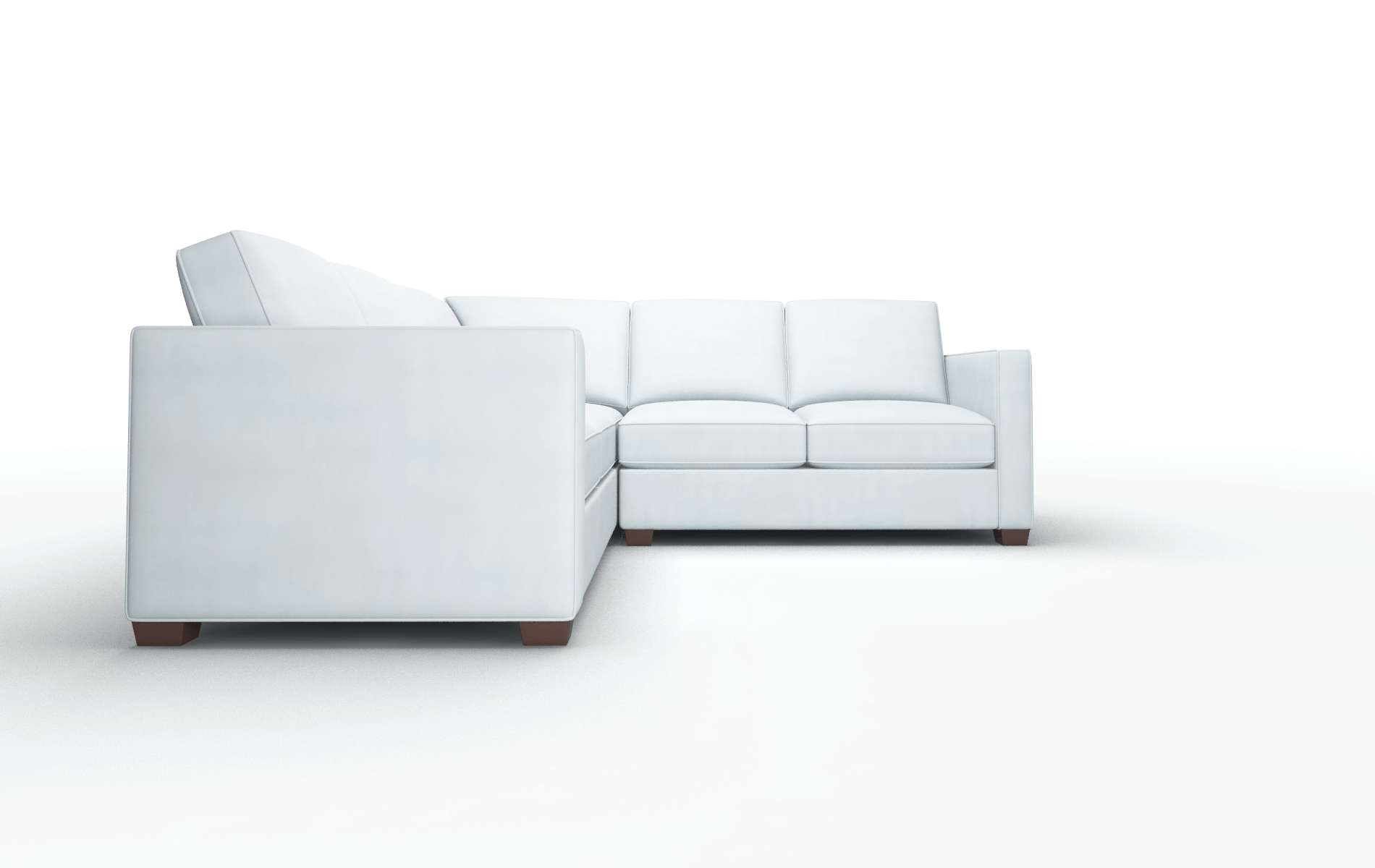 Calgary Hathaway Aqua Sectional espresso legs 2