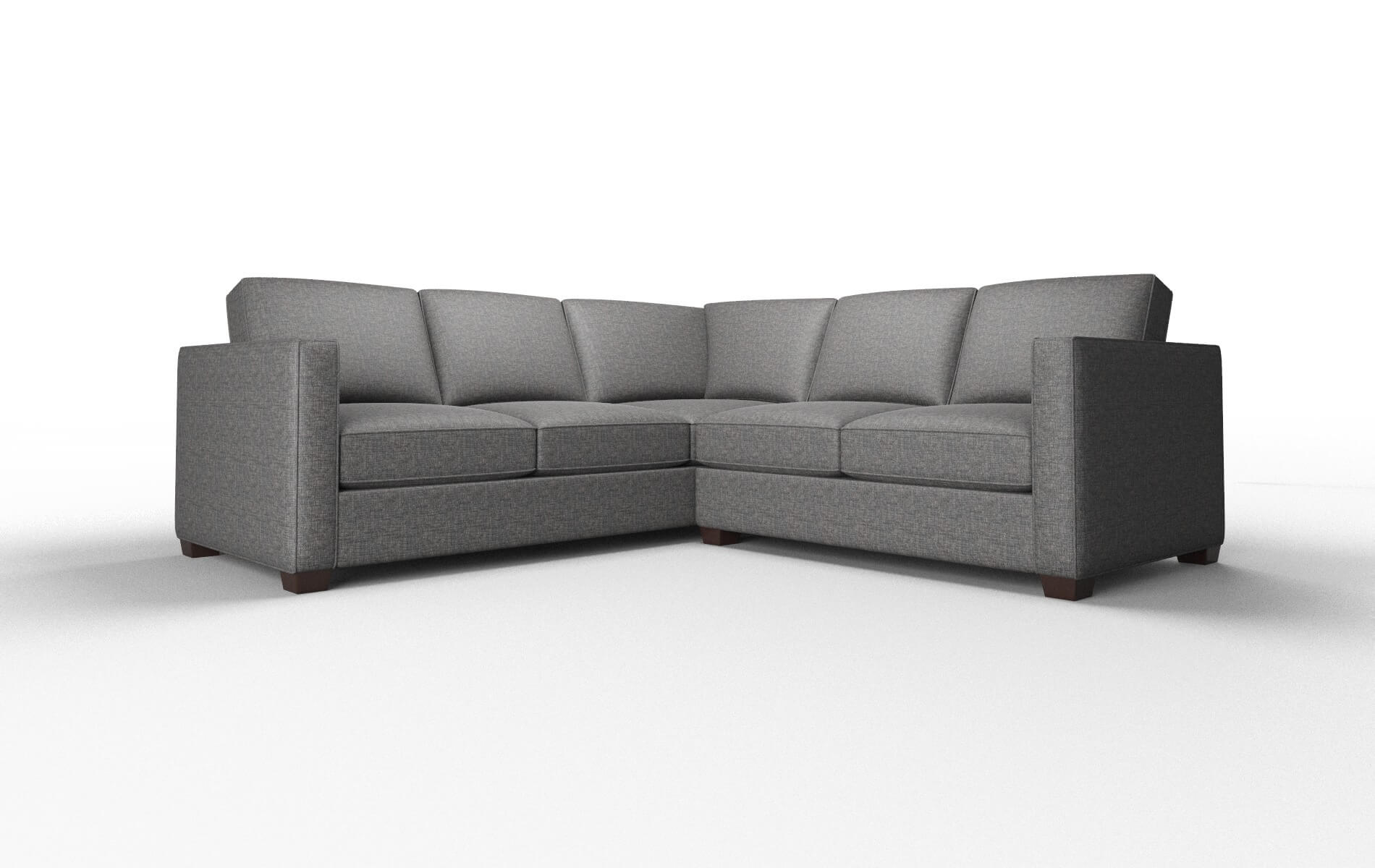 Calgary Insight Charcoal Sectional espresso legs 1