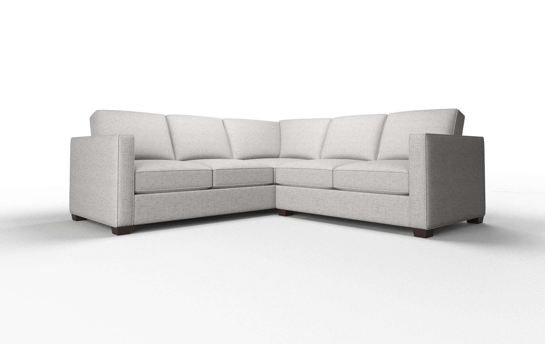 Calgary Malibu Dove Sectional espresso legs 1