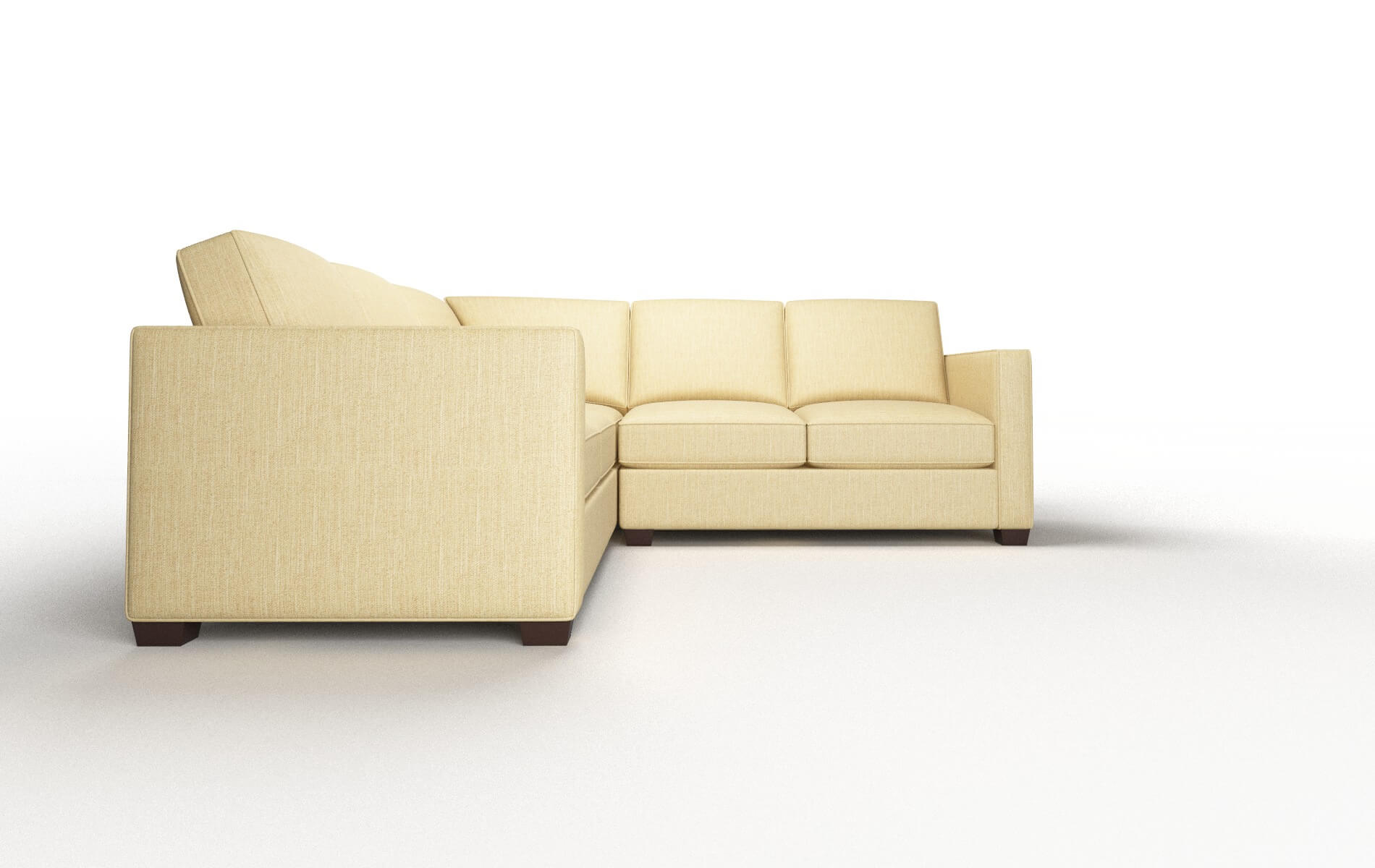 Calgary Malibu Maize Sectional espresso legs 2