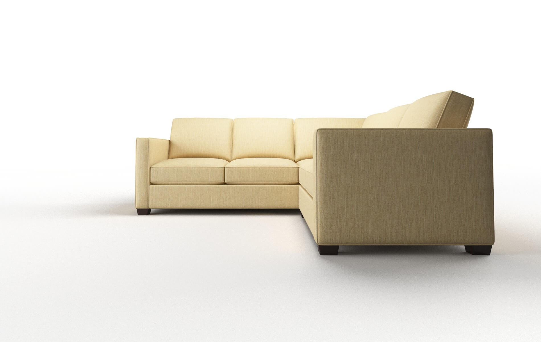 Calgary Malibu Maize Sectional espresso legs 5