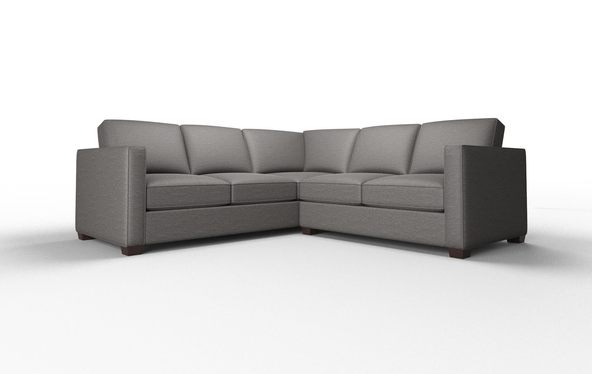 Calgary Oscar Grey Sectional espresso legs 1