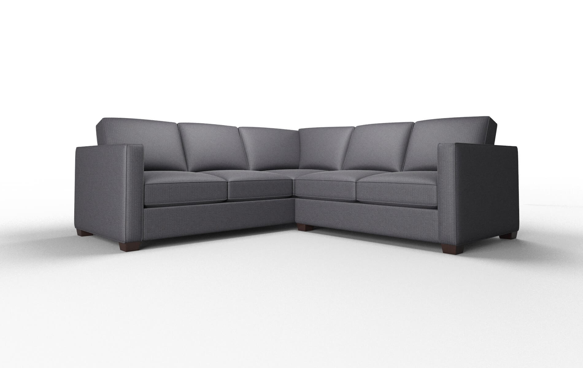 Calgary Parker Charcoal Sectional espresso legs 1