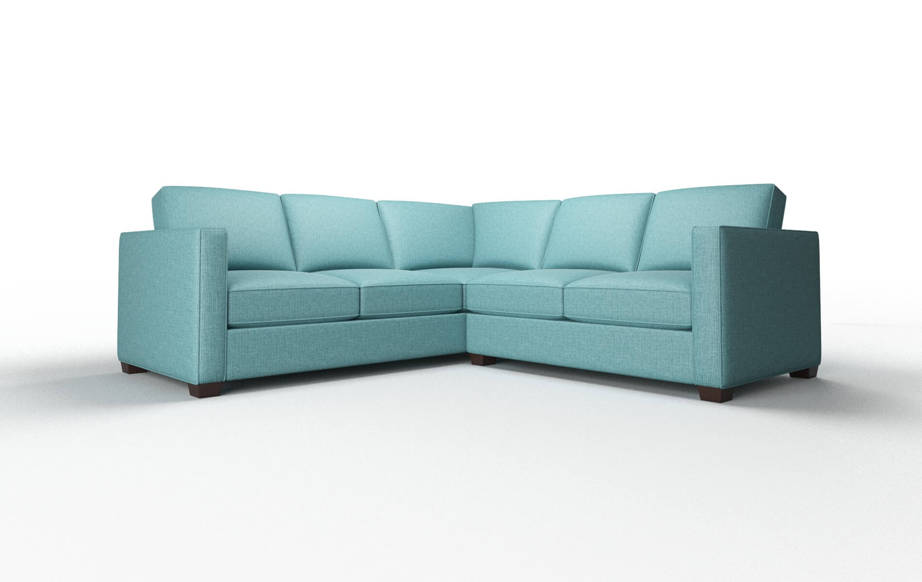 Calgary Parker Turquoise Sectional espresso legs