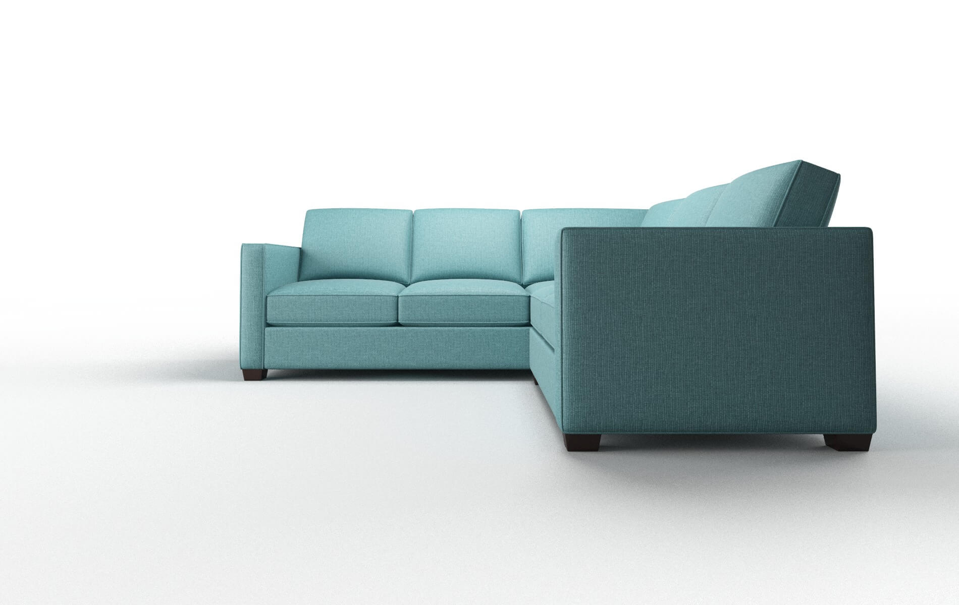 Calgary Parker Turquoise Sectional espresso legs 5