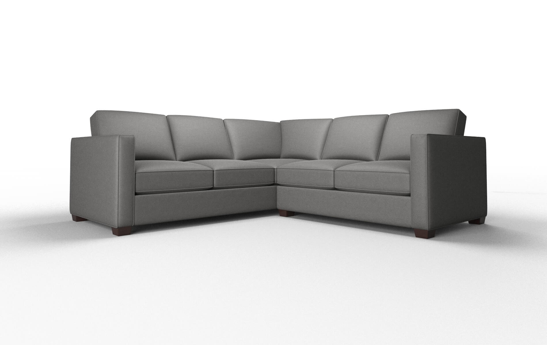 Calgary Rocket Charcoal Sectional espresso legs 1