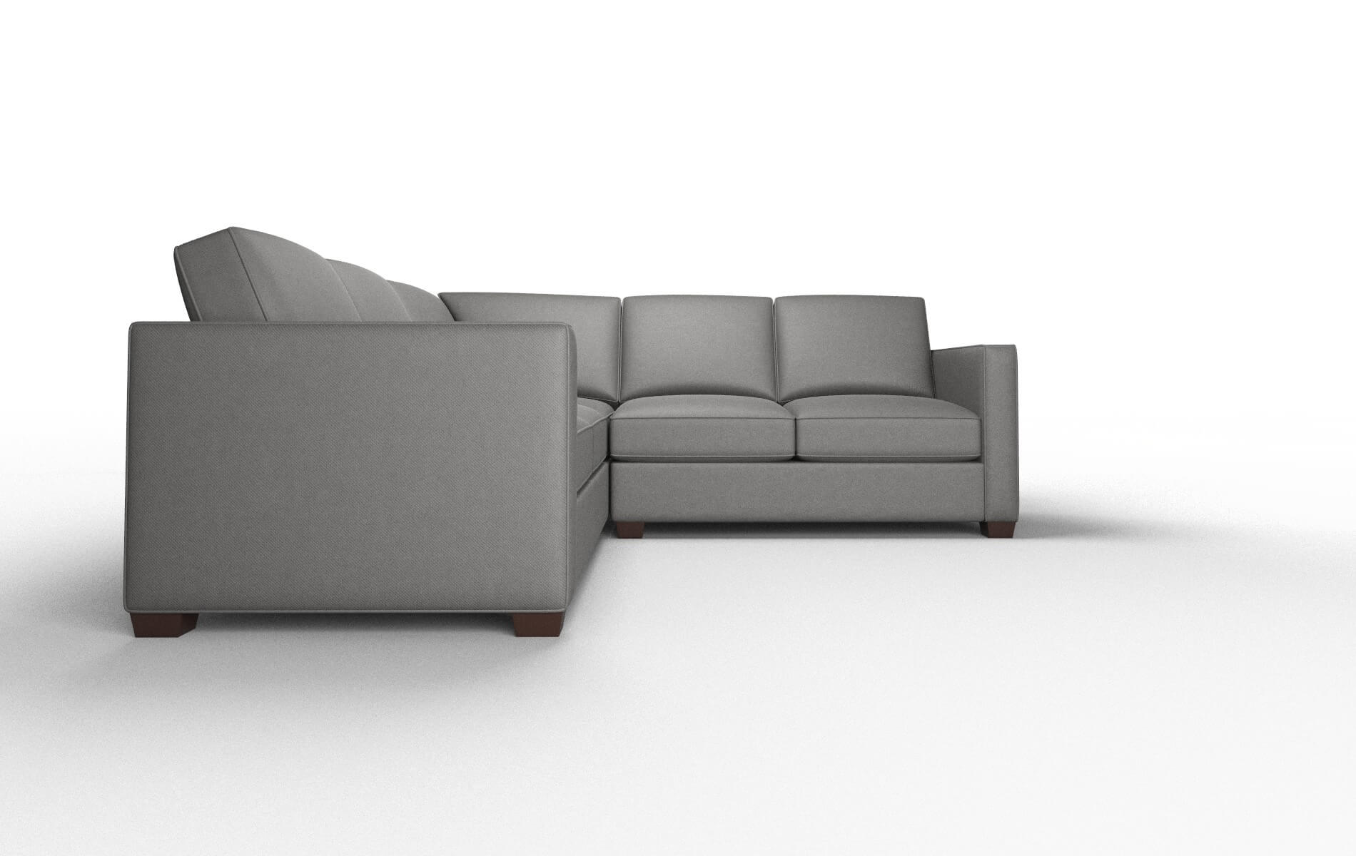 Calgary Rocket Charcoal Sectional espresso legs 2