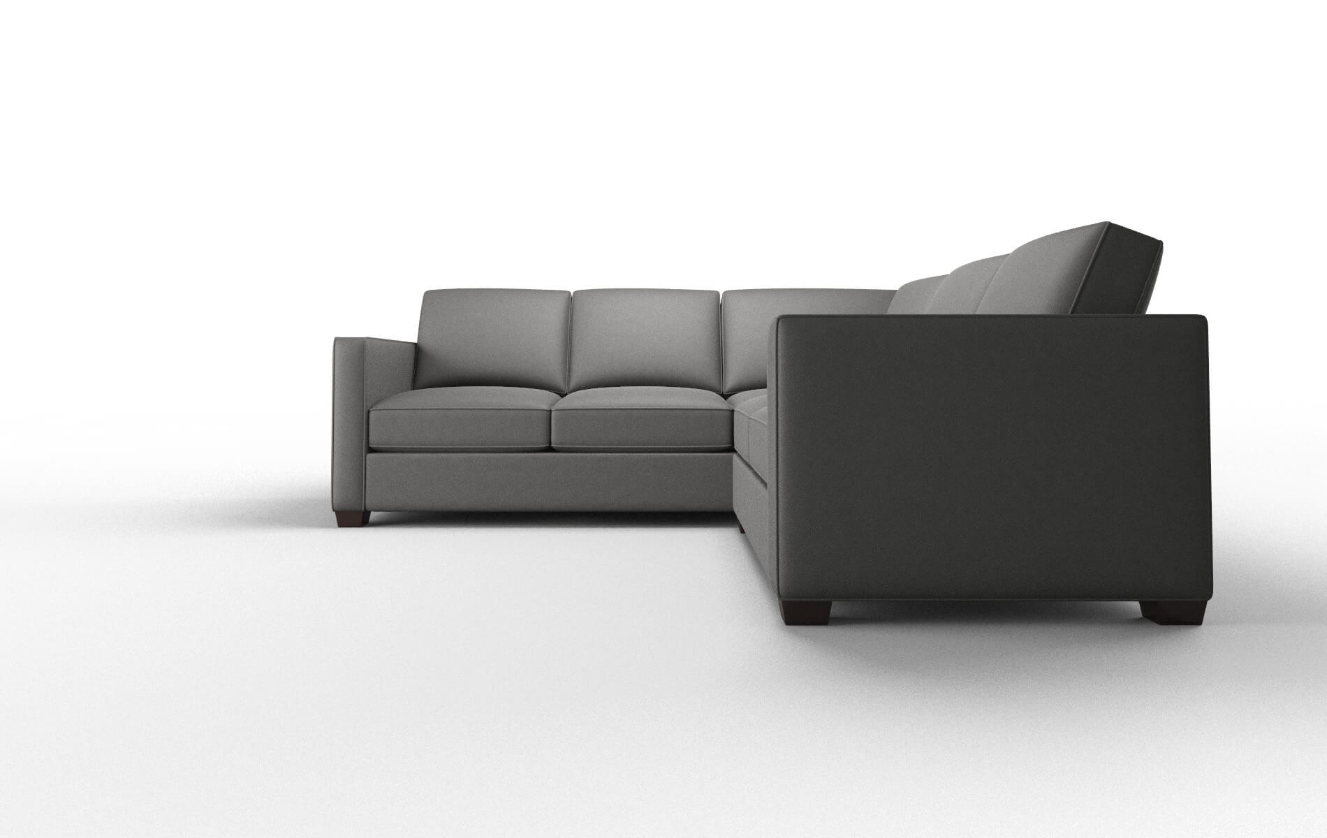 Calgary Rocket Charcoal Sectional espresso legs 5