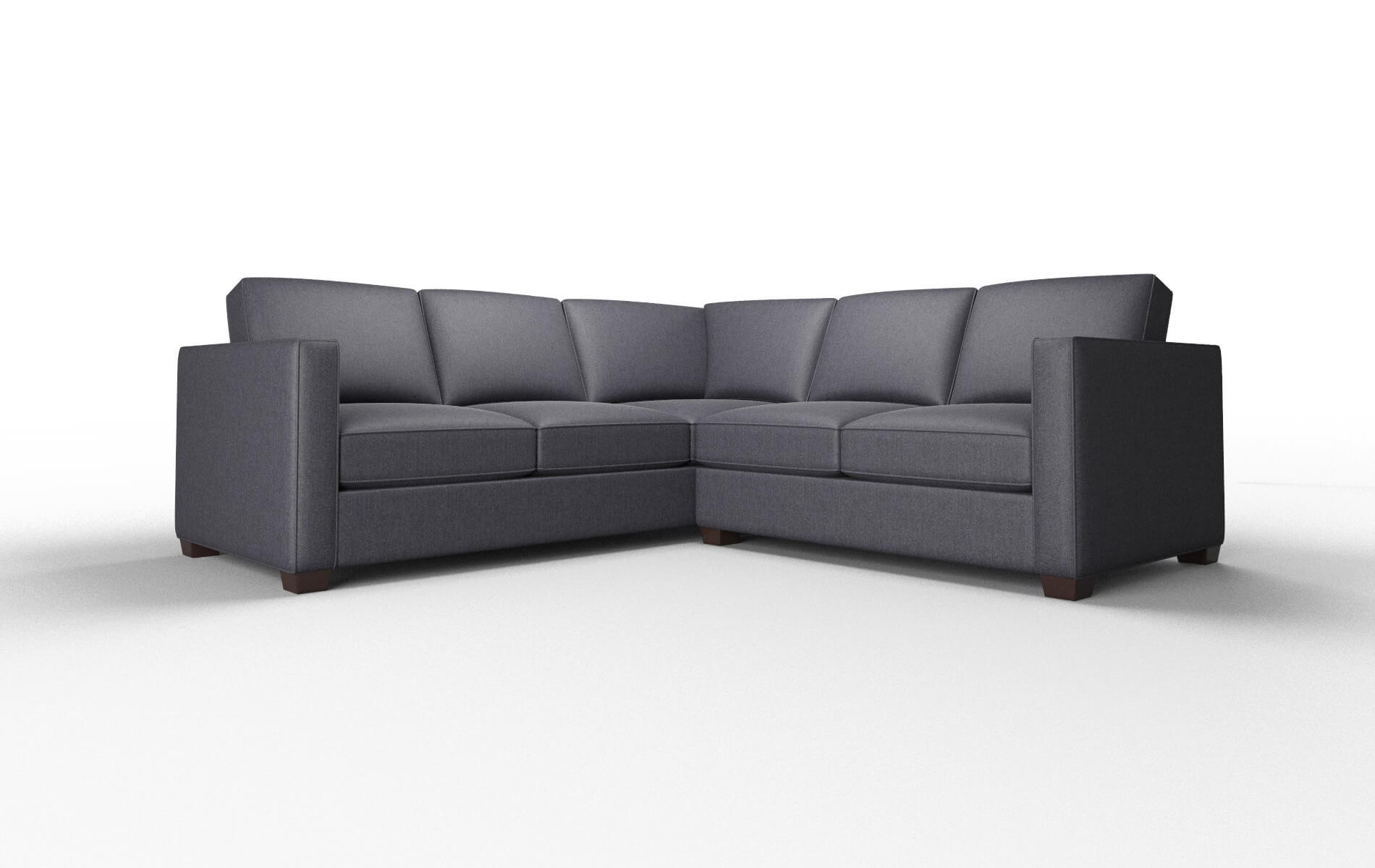 Calgary Sasha Navy Sectional espresso legs 1