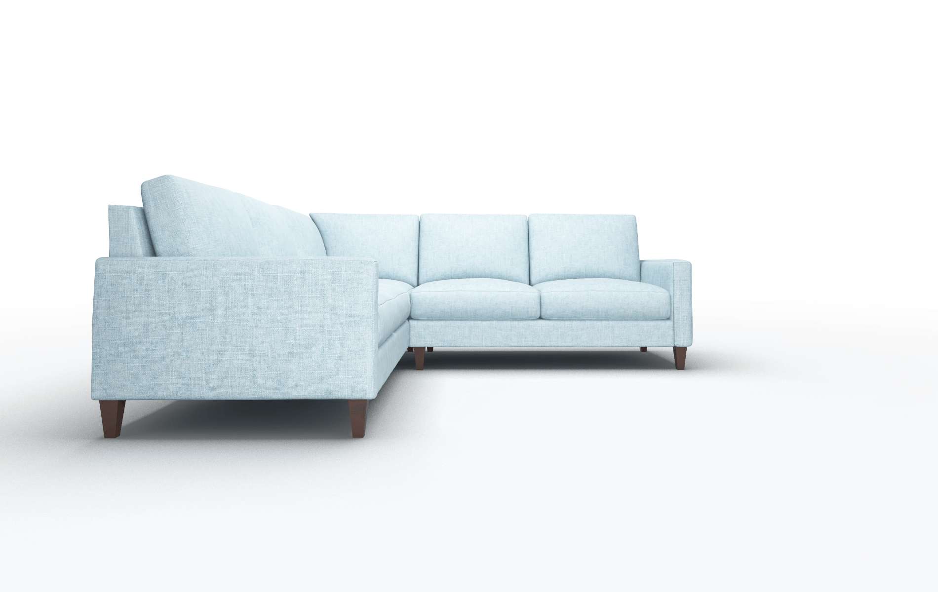 Cannes Atlas Turquoise Sectional espresso legs 2