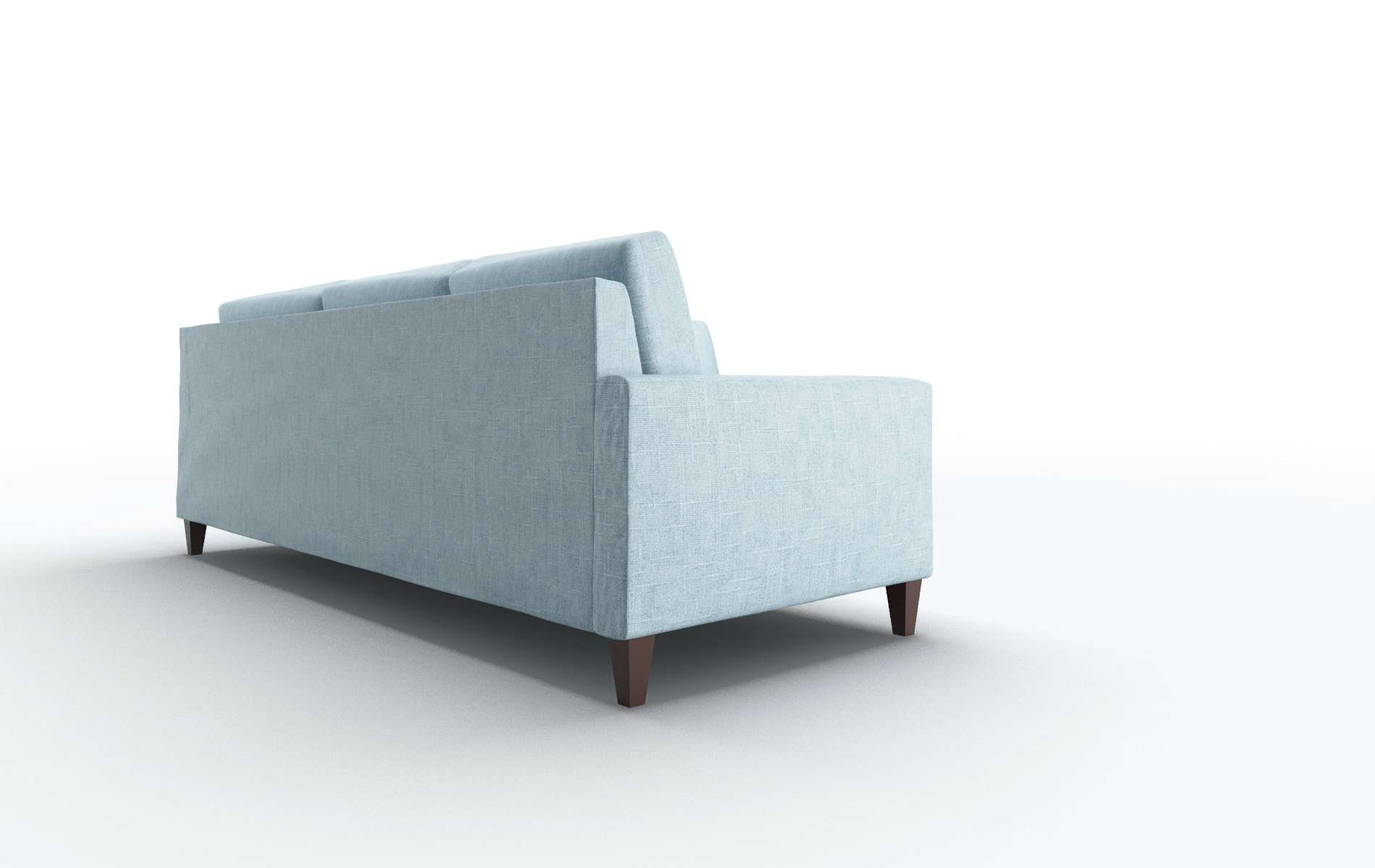 Cannes Atlas Turquoise Sectional espresso legs 3