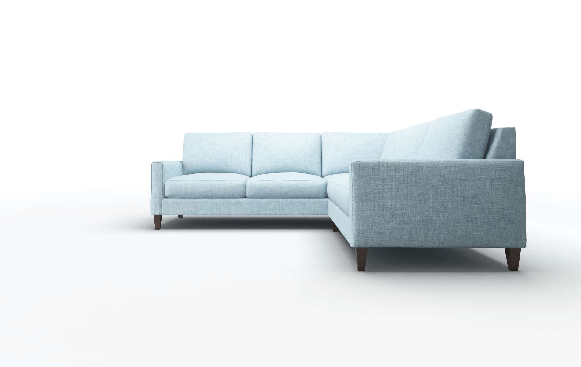 Cannes Atlas Turquoise Sectional espresso legs 5