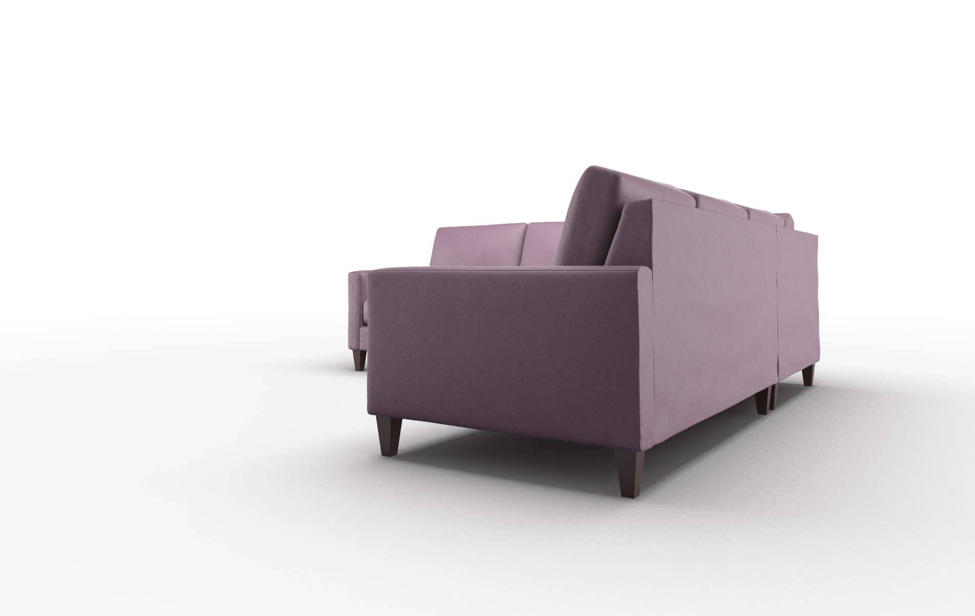 Cannes Bella Aubergine Sectional espresso legs 4