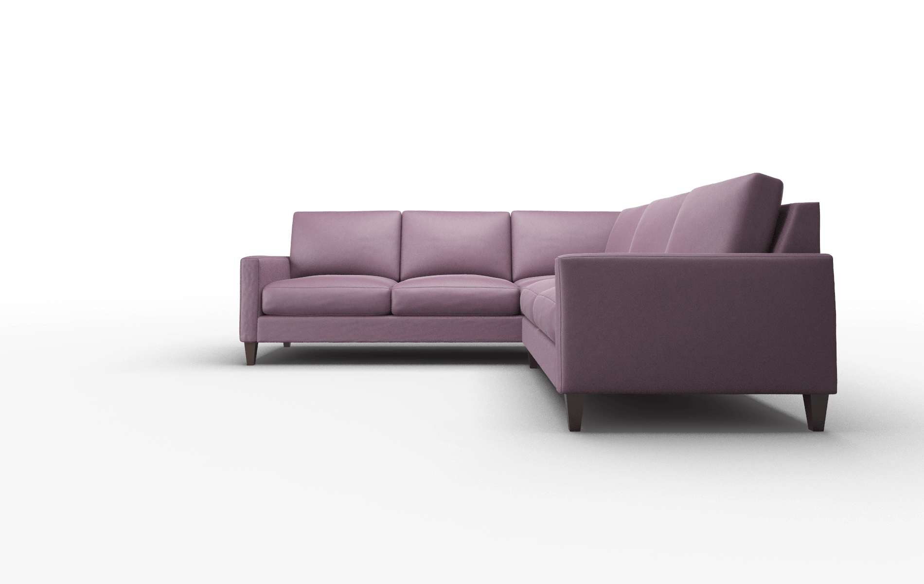 Cannes Bella Aubergine Sectional espresso legs 5