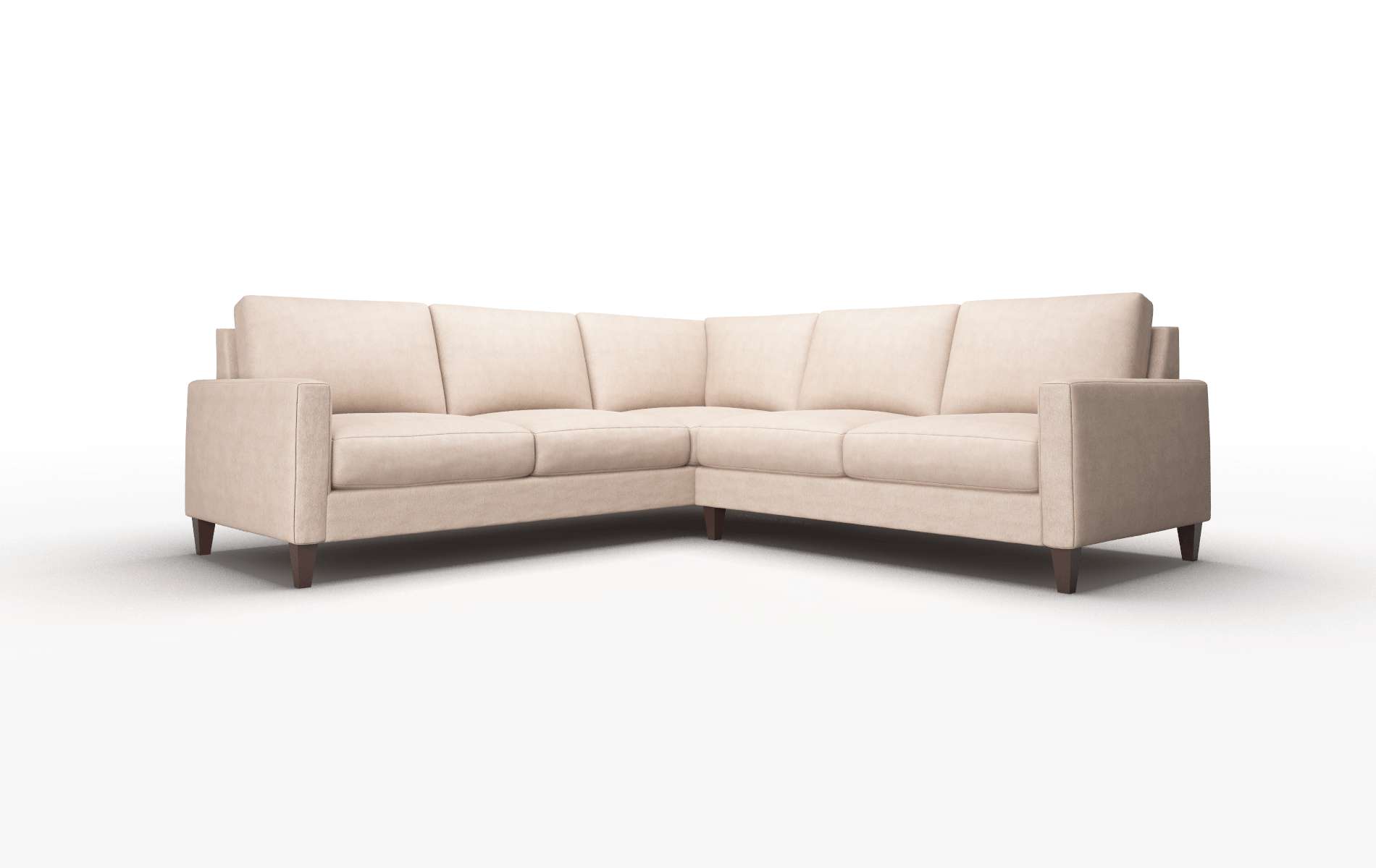 Cannes Bella Pewter Sectional espresso legs